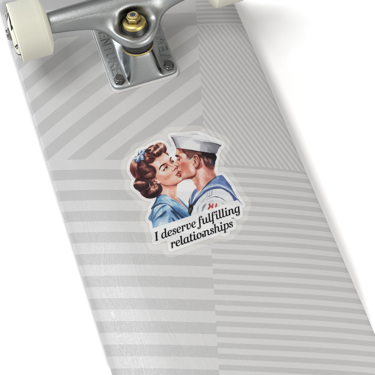 Affirmation Sticker, Attract and Manifest Love, Retro Romance Decal, I Deserve Fulfilling Relationships, Inspired by Iconic Kiss