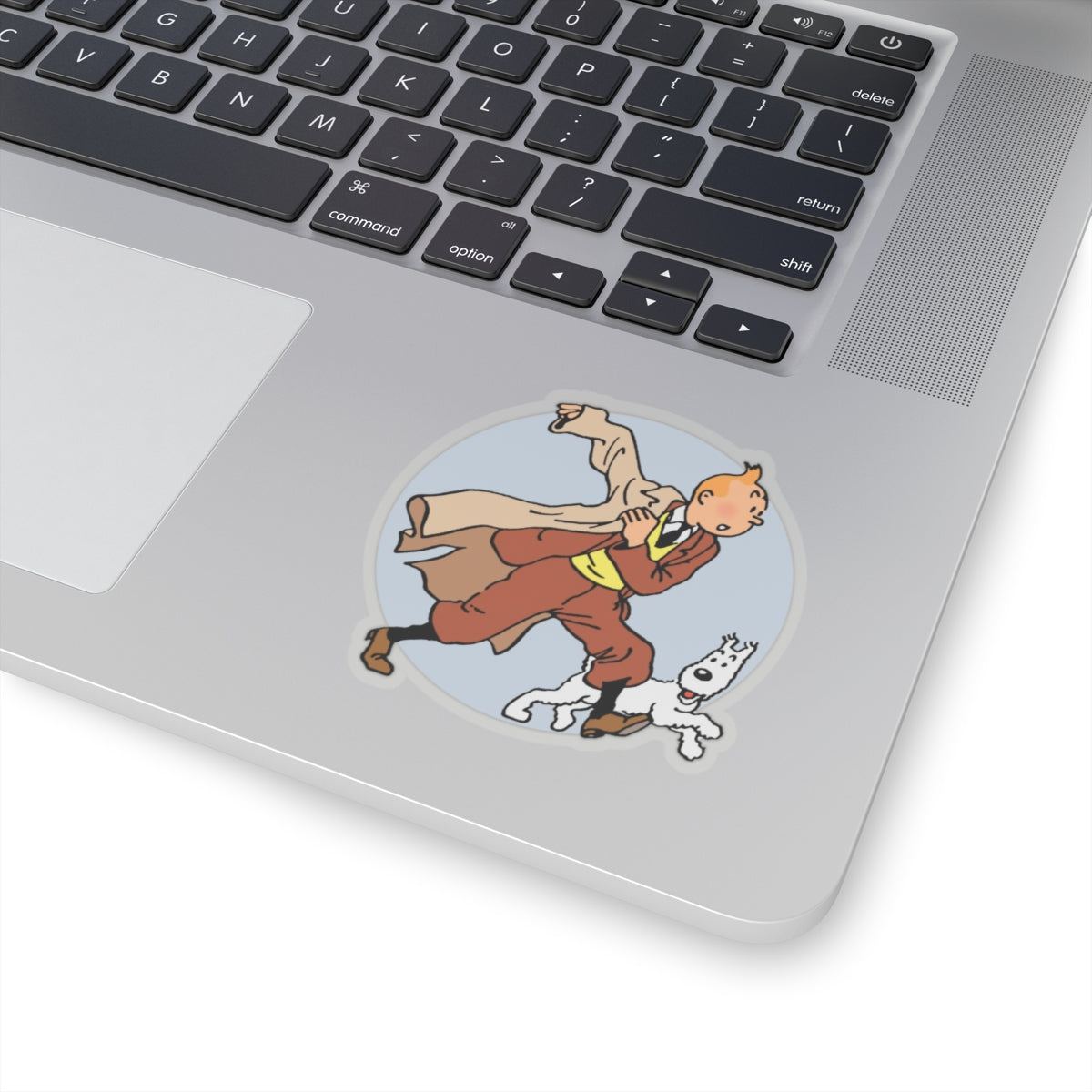 Adventures of Tintin Sticker, Retro Nostalgic Vibe, Fans of Classic TV Series, Action Manga, Tintin and Snowy Dog Design