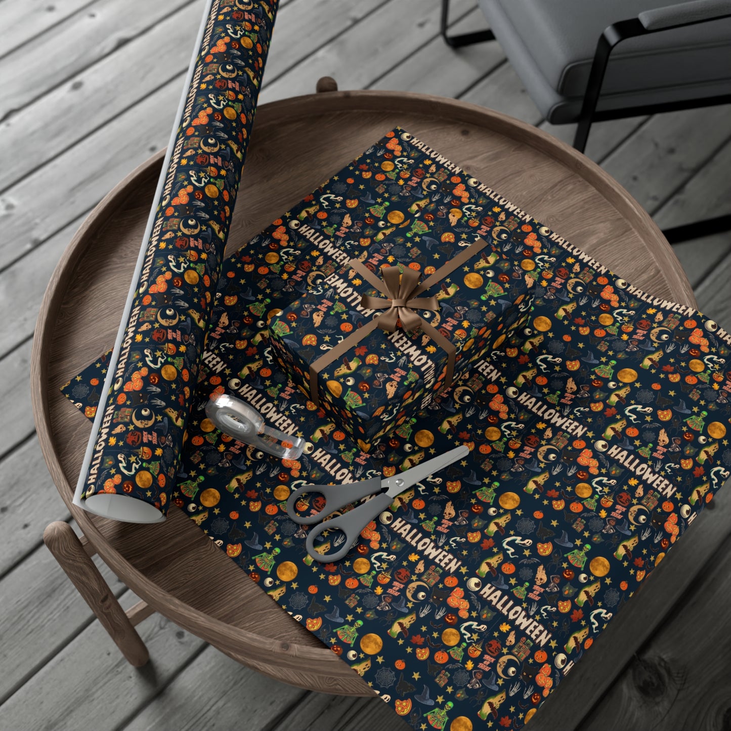 Vintage Halloween Wrapping Paper | Cute Ghosts, Witch Hats, Bats, & More | Perfect Gift Wrap