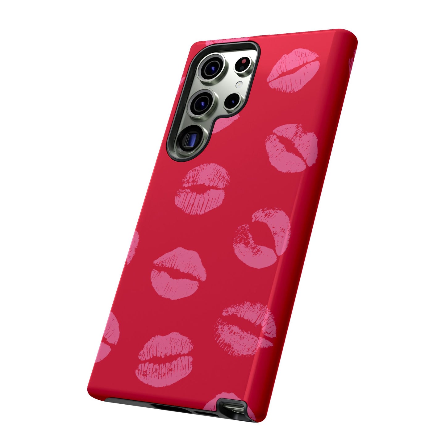 Lipstick Kisses Phone Case, Chic Tough Case for iPhone, Pixel, Galaxy, Stylish Gift for Girlfriend