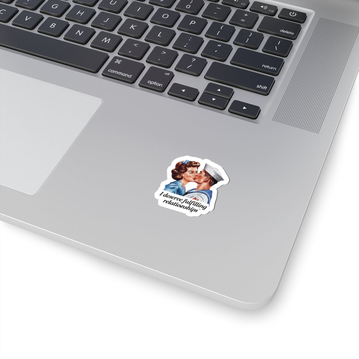 Affirmation Sticker, Attract and Manifest Love, Retro Romance Decal, I Deserve Fulfilling Relationships, Inspired by Iconic Kiss
