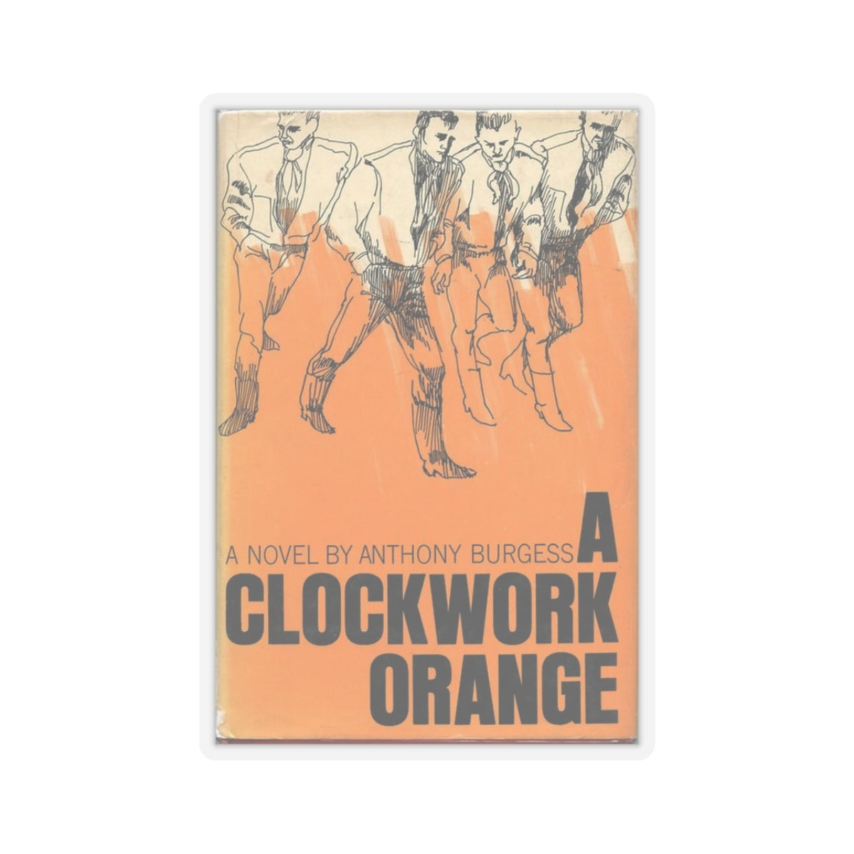 Vintage Book Cover Sticker, A Clockwork Orange by Anthony Burgess, Literature Gift, Book Lover Decal, Retro Aesthetic