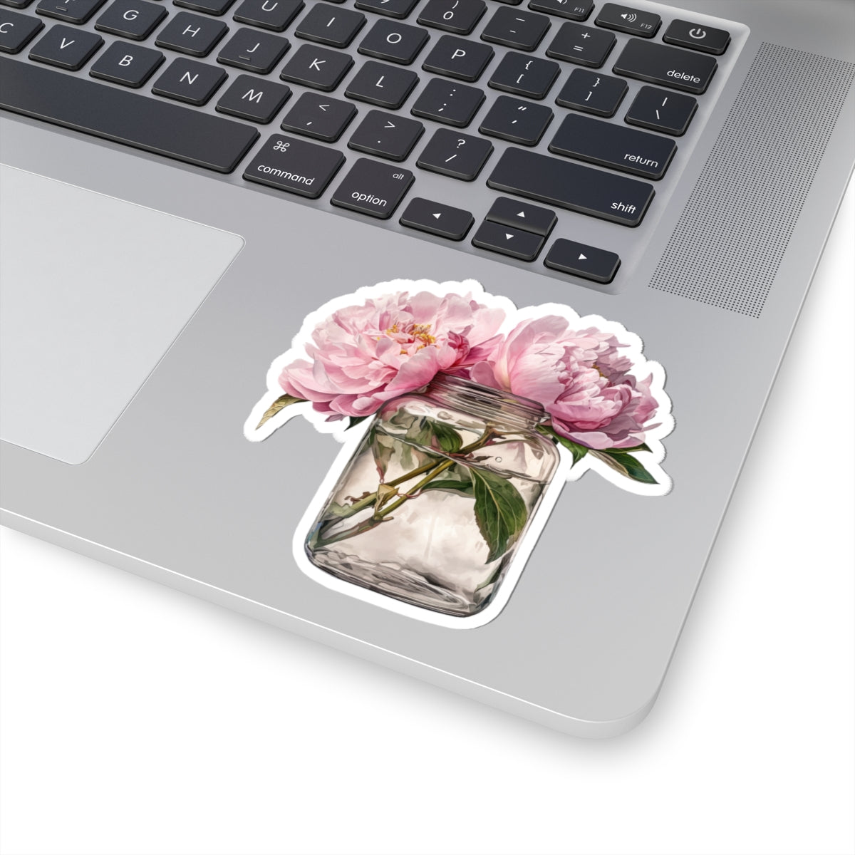 Pink Peonies Sticker, Vinyl Decal for School and University Stationery