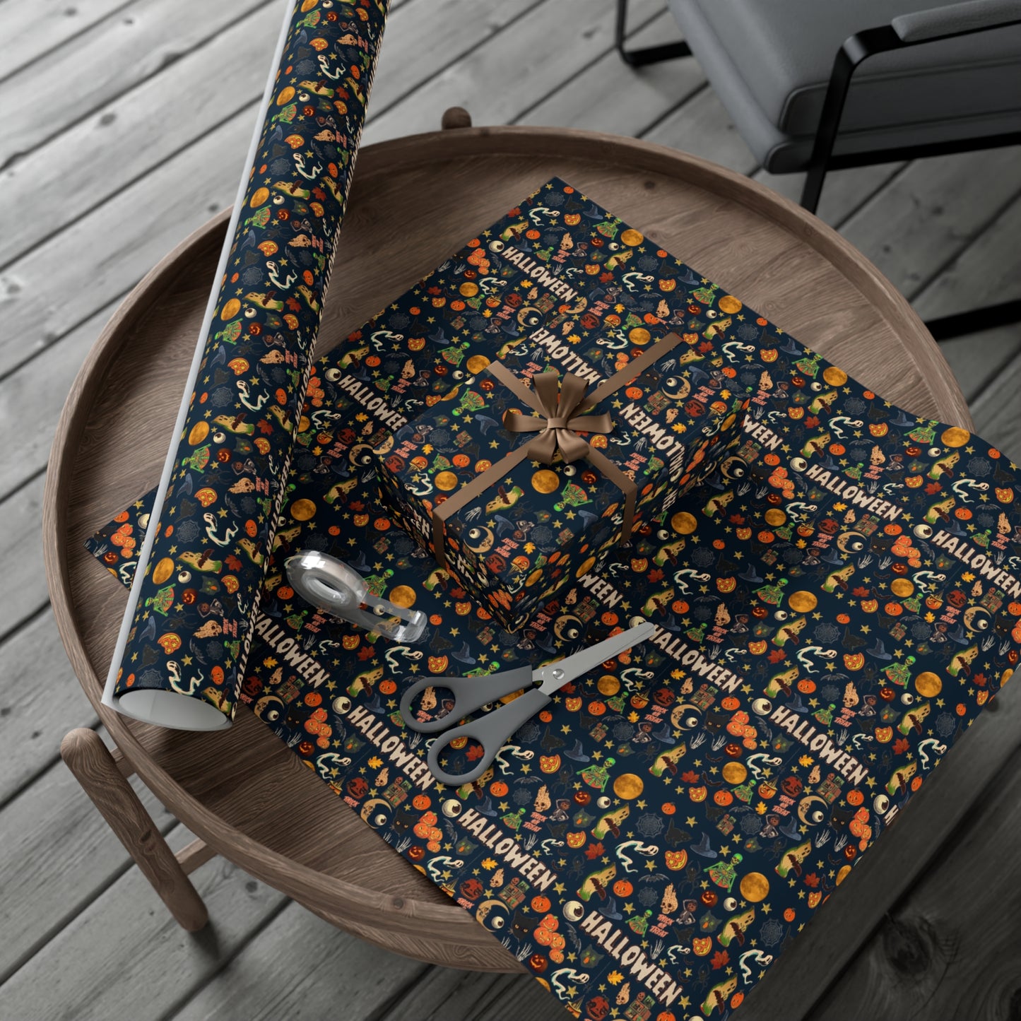 Vintage Halloween Wrapping Paper | Cute Ghosts, Witch Hats, Bats, & More | Perfect Gift Wrap