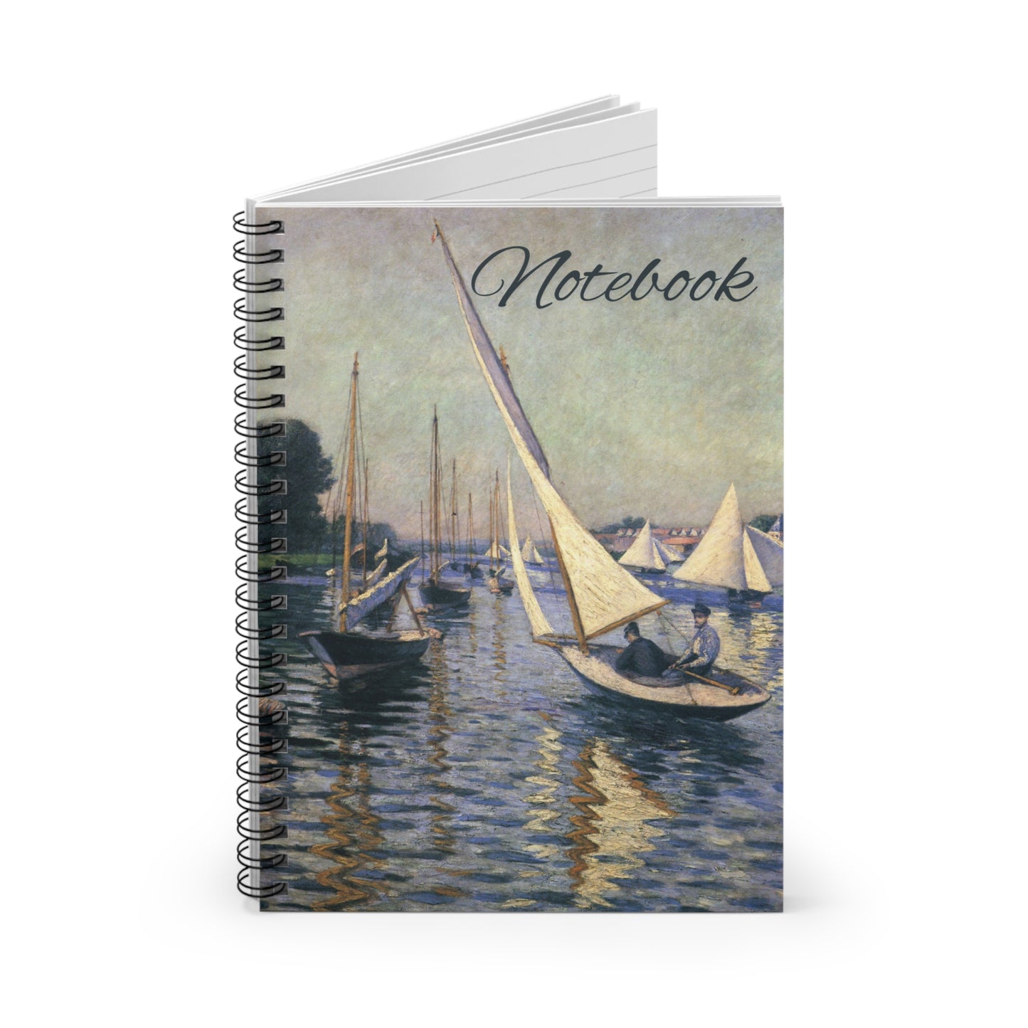 Gustave Caillebotte 'Regatta at Argenteuil' Spiral Notebook, Artistic Back to School Journal, Perfect Gift for Art Lovers