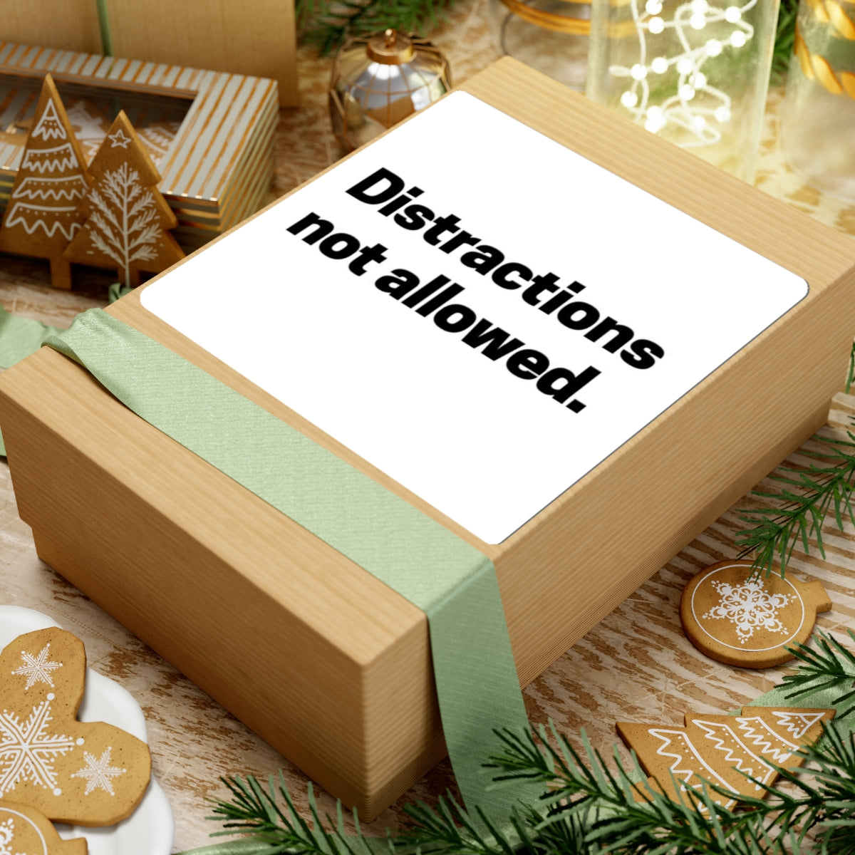 Motivational Quote Decal Sticker, Distractions Not Allowed, Perfect Gift for Students and Ambitious Individuals