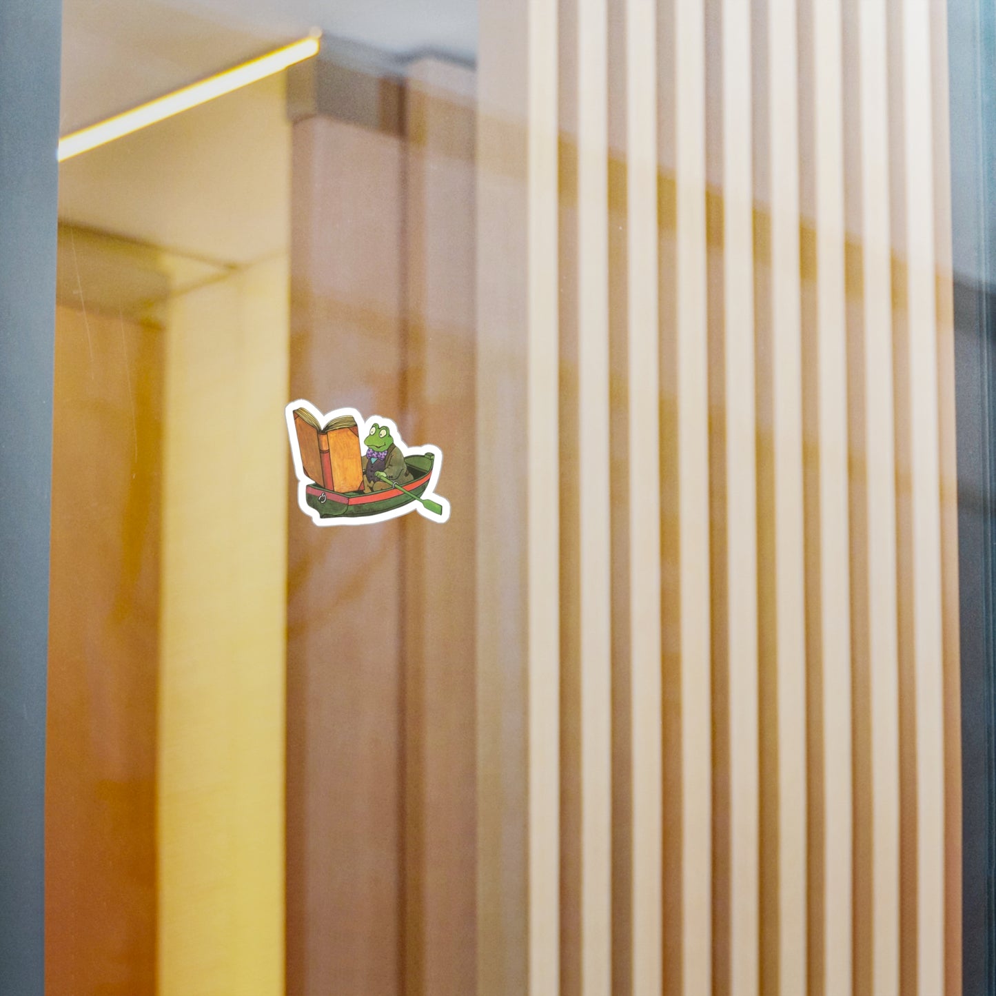 Vintage Frog Reading Sticker - High-Quality Kiss-Cut Vinyl Decal - Water, Scratch, UV Resistant - Unique Satin Finish Art