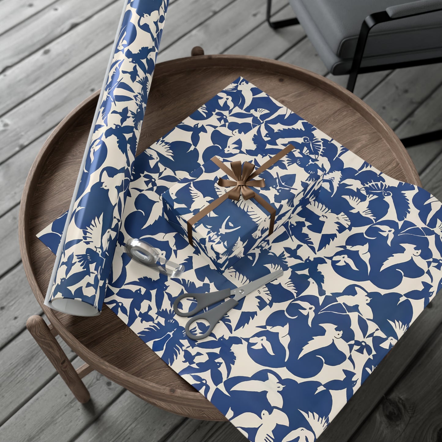 Vintage Pigeon Bird Pattern Gift Wrapping Paper - Elegant Blue and White Design from Rijksmuseum, Classic Gift Wrap - Eco Friendly