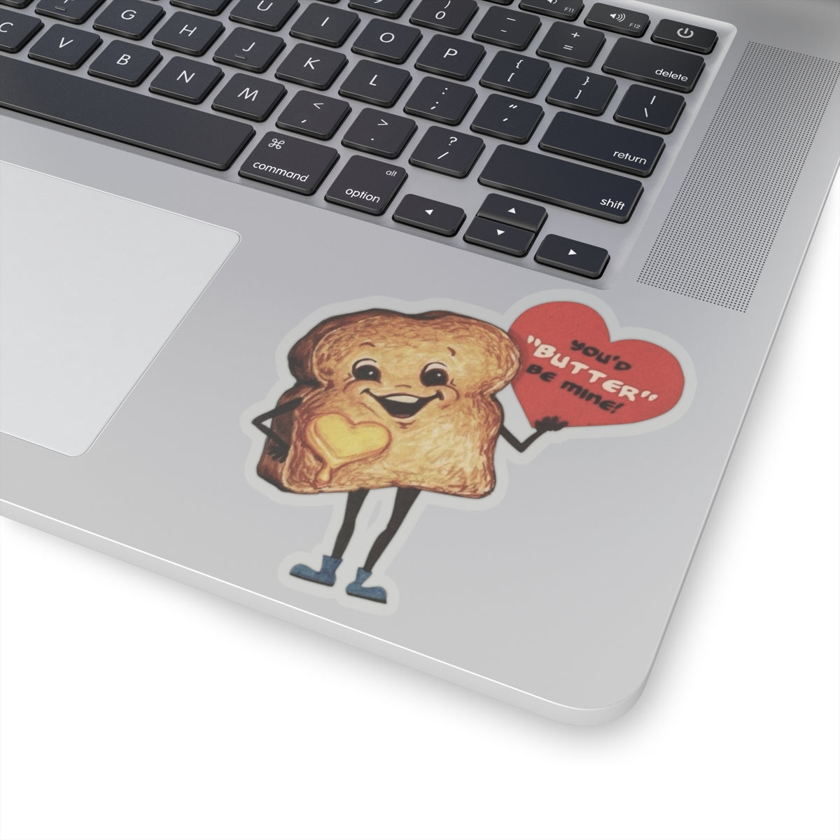 Funny Retro Romantic Sticker, Vintage St Valentines Day, Butter Be Mine Decal, Nostalgic Cute Heartfelt Toast Design for Loved Ones