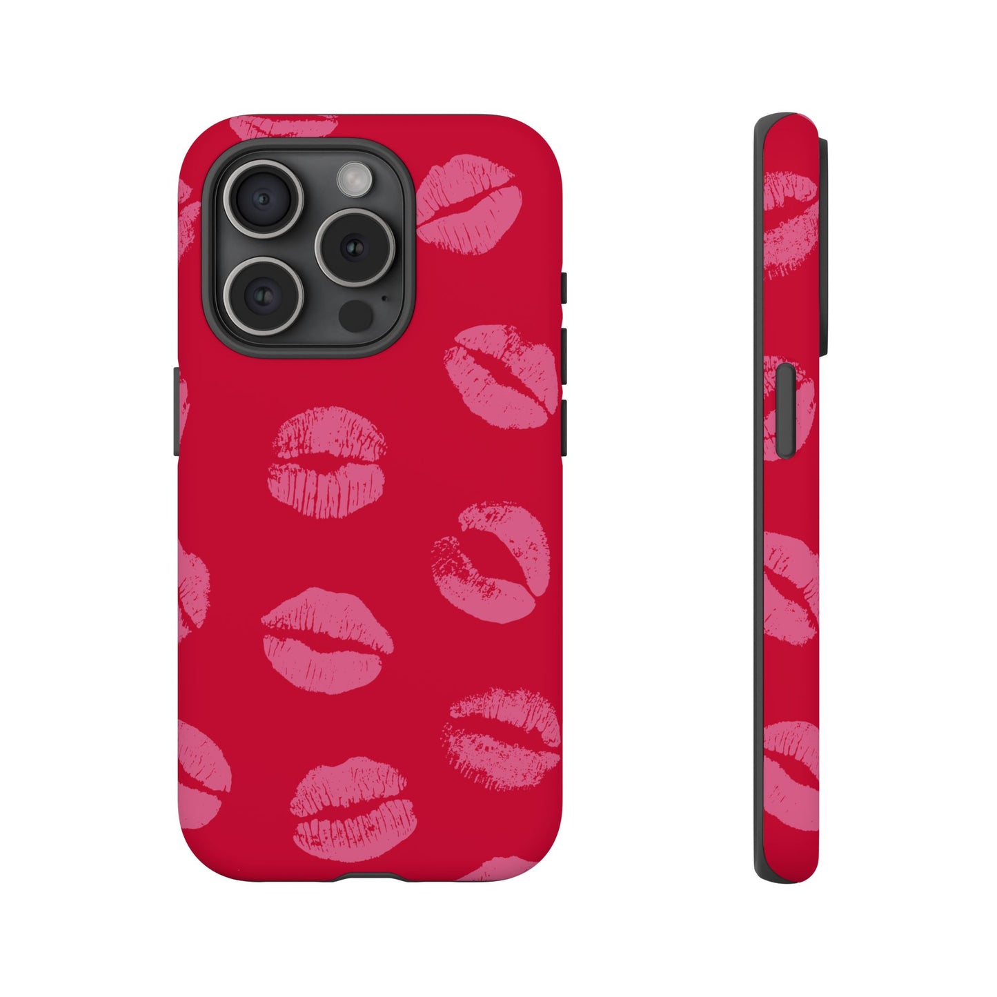 Lipstick Kisses Phone Case, Chic Tough Case for iPhone, Pixel, Galaxy, Stylish Gift for Girlfriend