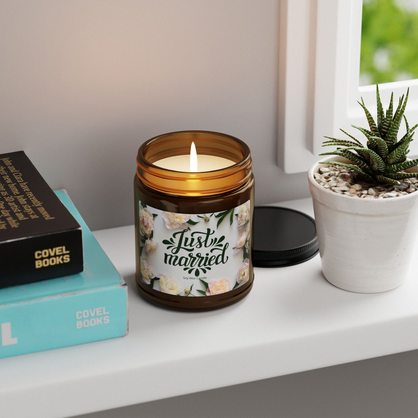 Soy Candle, Just Married, Scented Jar, Wedding Gift, Home Decor, Anniversary Present, Aromatherapy