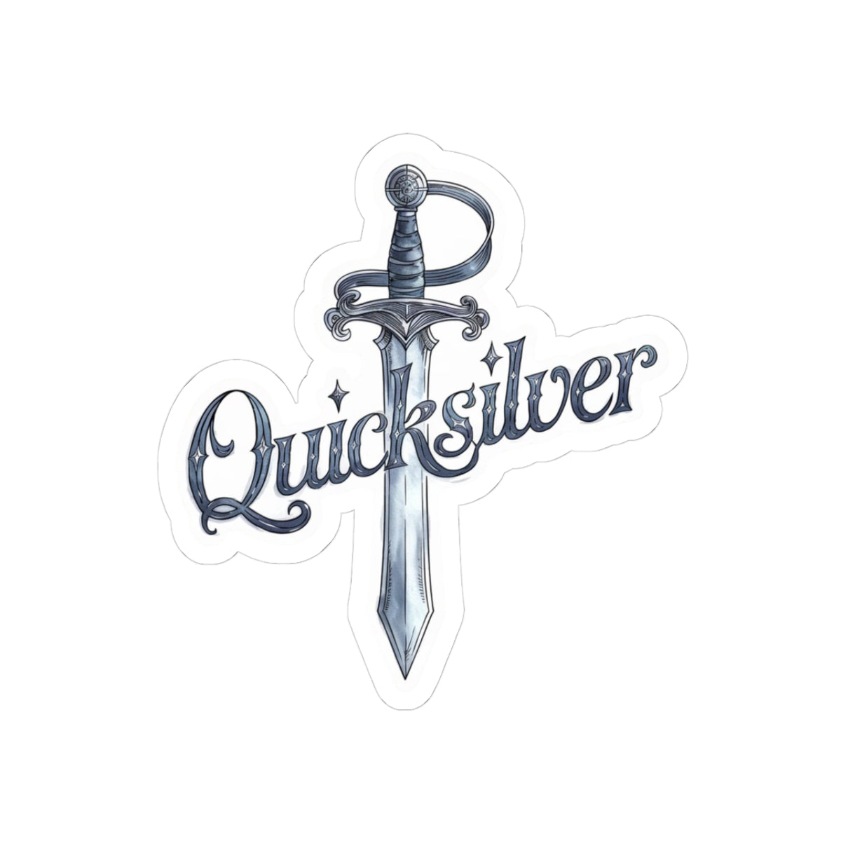 Quicksilver Sticker, Book by Callie Hart, Sword Decal, Gift for Fae & Alchemy Fans, Perfect Present for Book Lovers