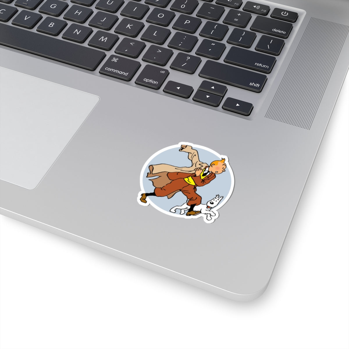 Adventures of Tintin Sticker, Retro Nostalgic Vibe, Fans of Classic TV Series, Action Manga, Tintin and Snowy Dog Design
