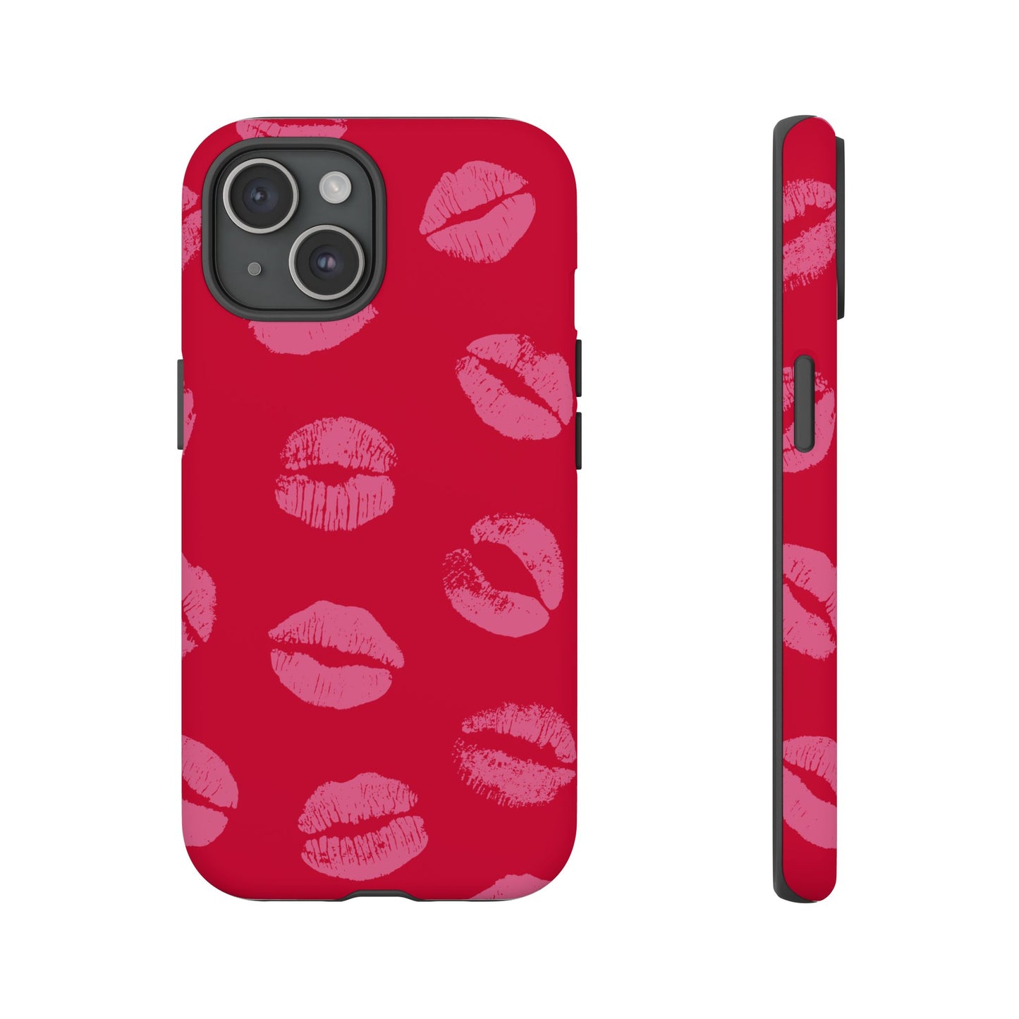 Lipstick Kisses Phone Case, Chic Tough Case for iPhone, Pixel, Galaxy, Stylish Gift for Girlfriend