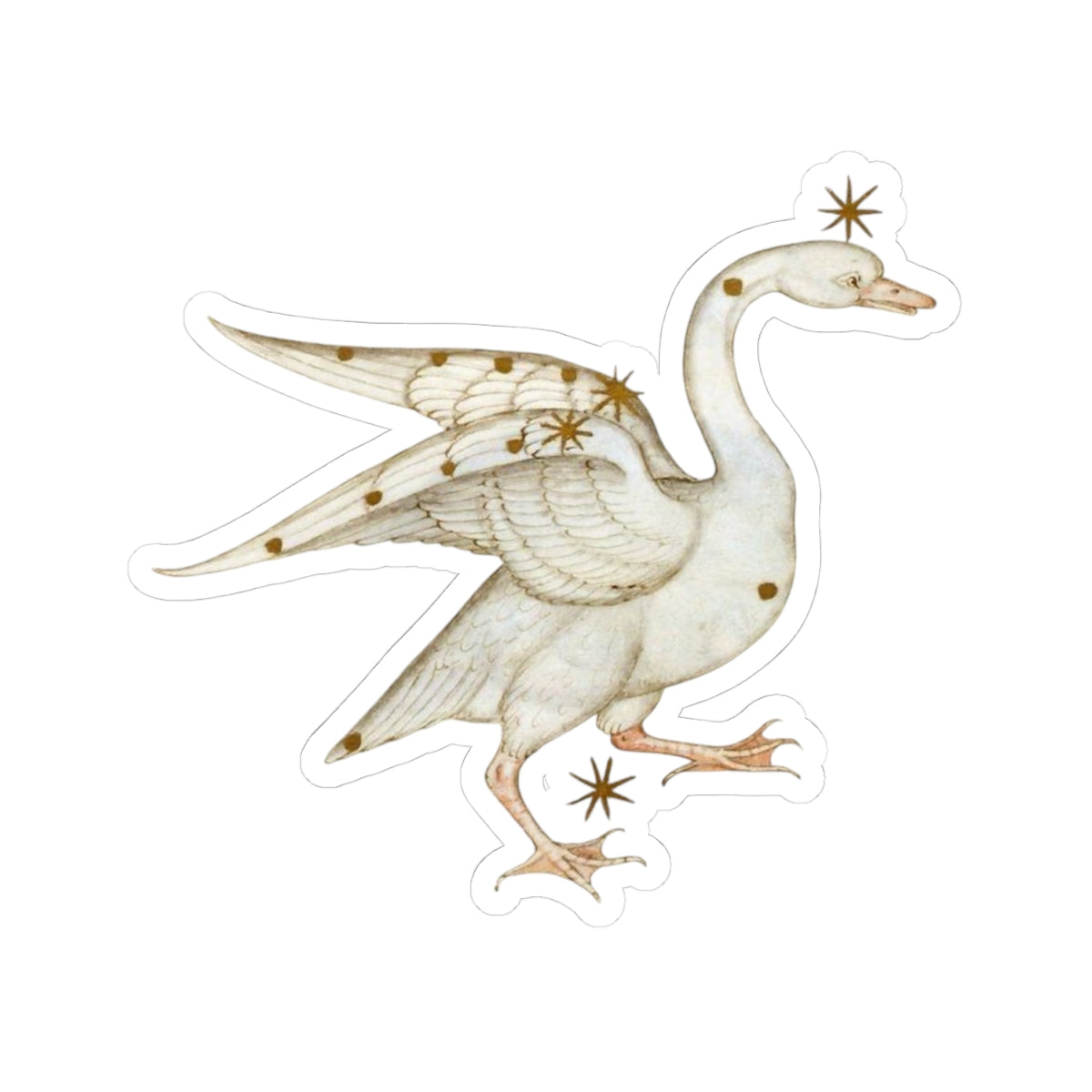 Medieval Art Swan Sticker, Mystical Magical Aesthetic, Cool Decal for Laptops, Water Bottles, Medieval Gift