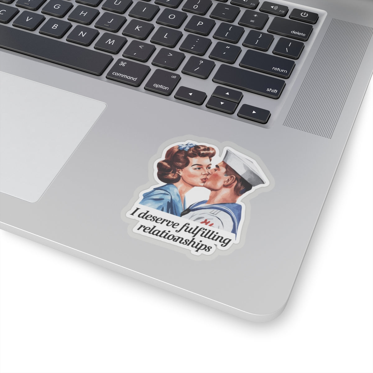 Affirmation Sticker, Attract and Manifest Love, Retro Romance Decal, I Deserve Fulfilling Relationships, Inspired by Iconic Kiss