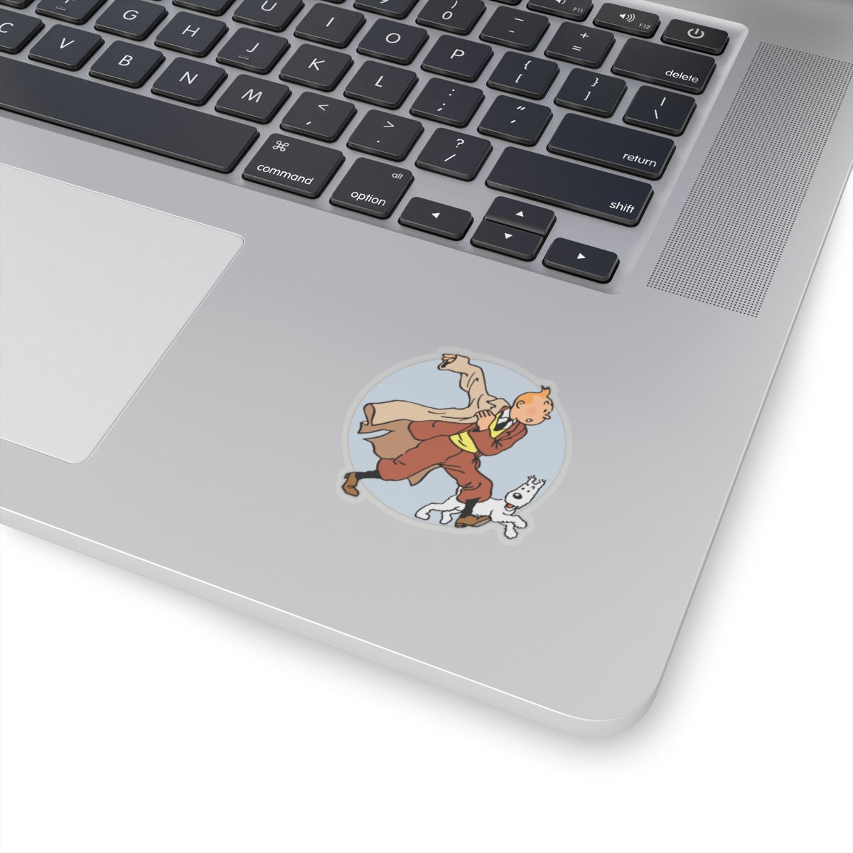 Adventures of Tintin Sticker, Retro Nostalgic Vibe, Fans of Classic TV Series, Action Manga, Tintin and Snowy Dog Design