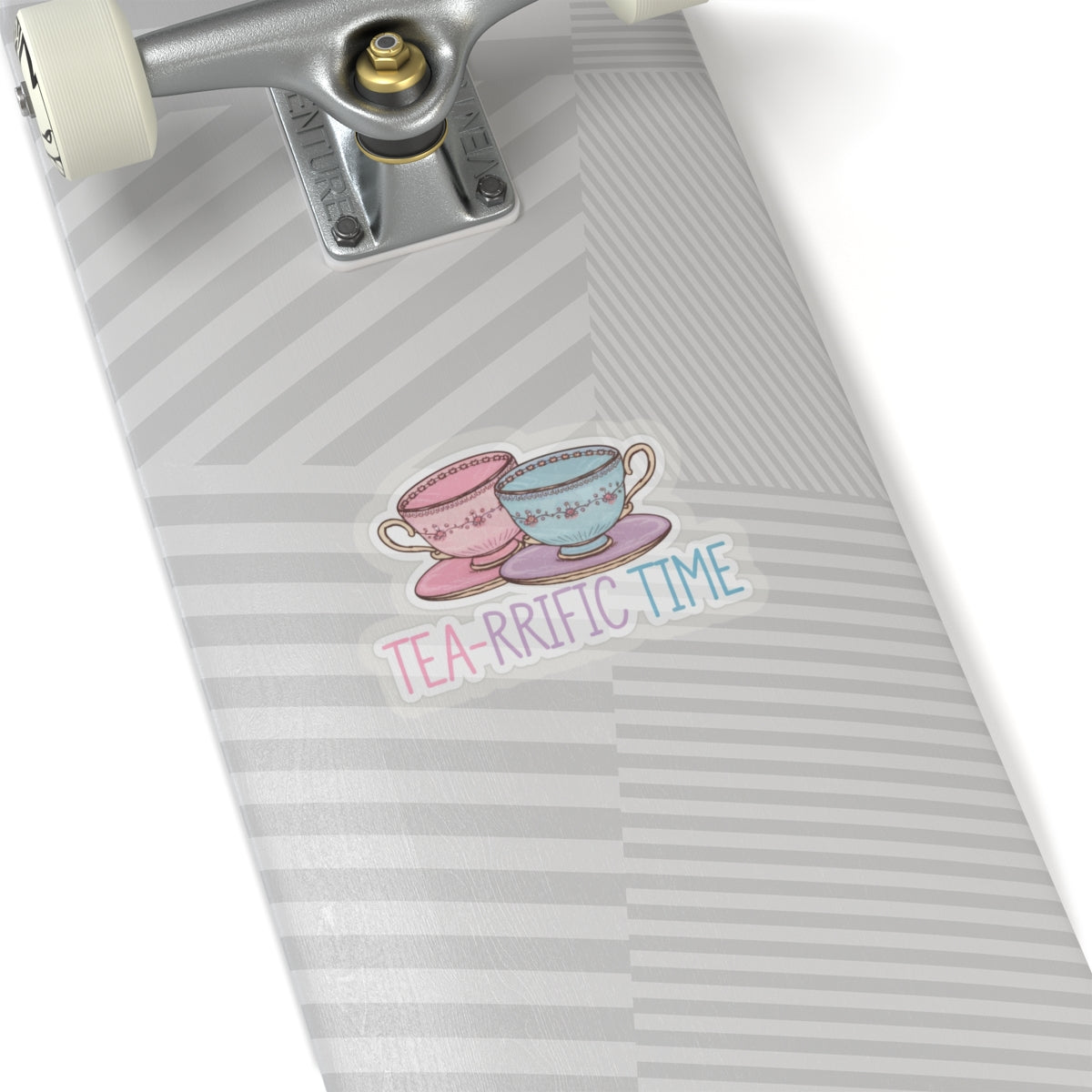 Tea Cups Kiss Cut Stickers, Tea-rrific Time Vinyl Sticker, Cute Pretty Tea Cups Decal, Pink Purple Blue Colors, Tea Lover Gift, Laptop
