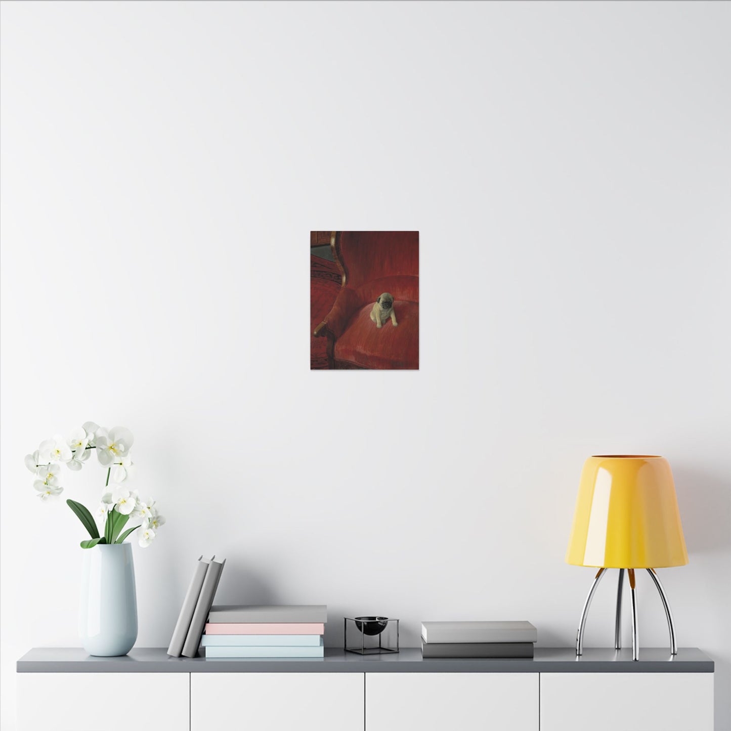 Thomas Heine Siegfried Canvas Print, French Bulldog on Red Chair, Jugendstil Inspired Canvas Art, Perfect Gift for Dog Lovers