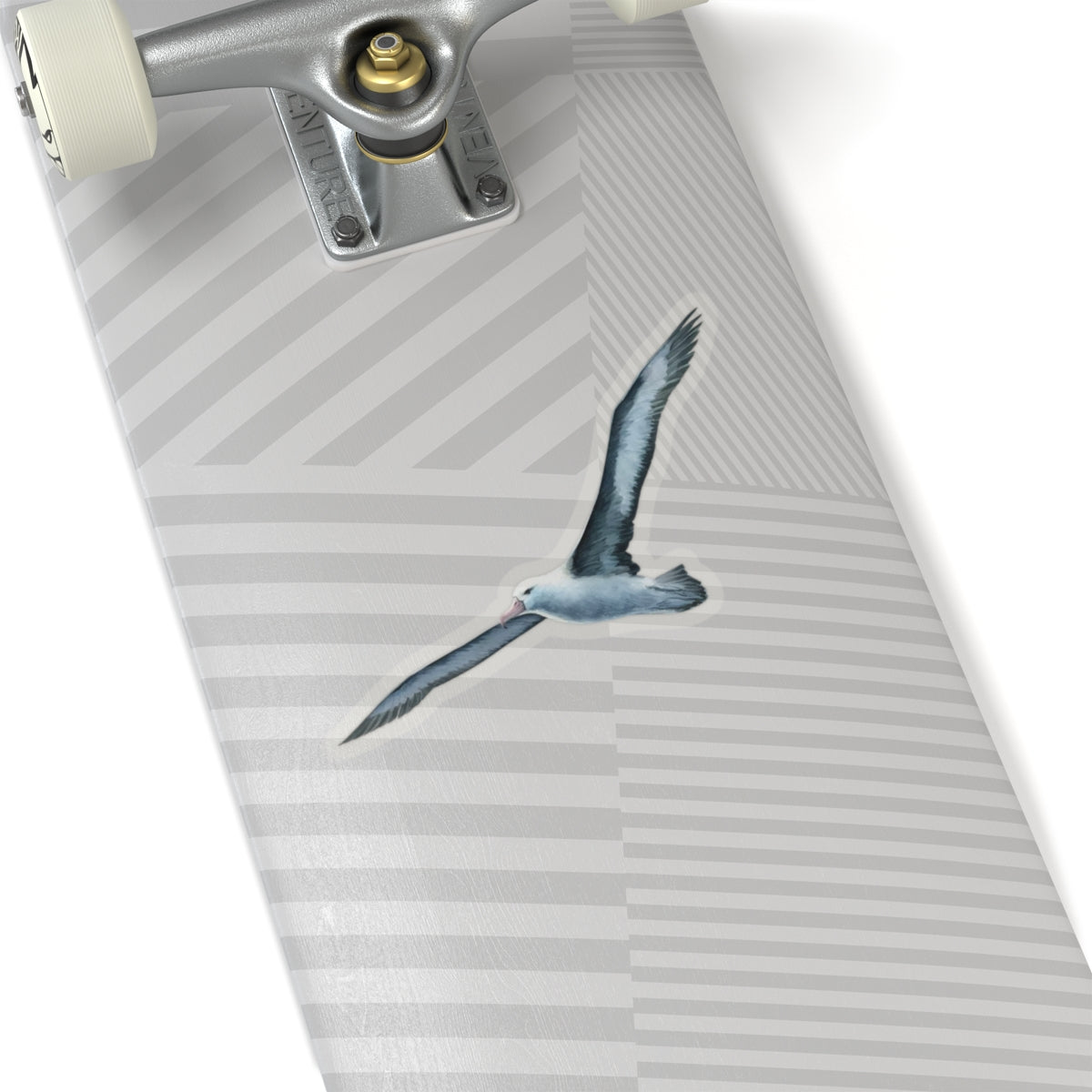 Blue Albatross Vinyl Decal, Watercolor Bird Sticker, Durable White Vinyl Art for Laptops, Cars, Windows, Removable and UV Resistant