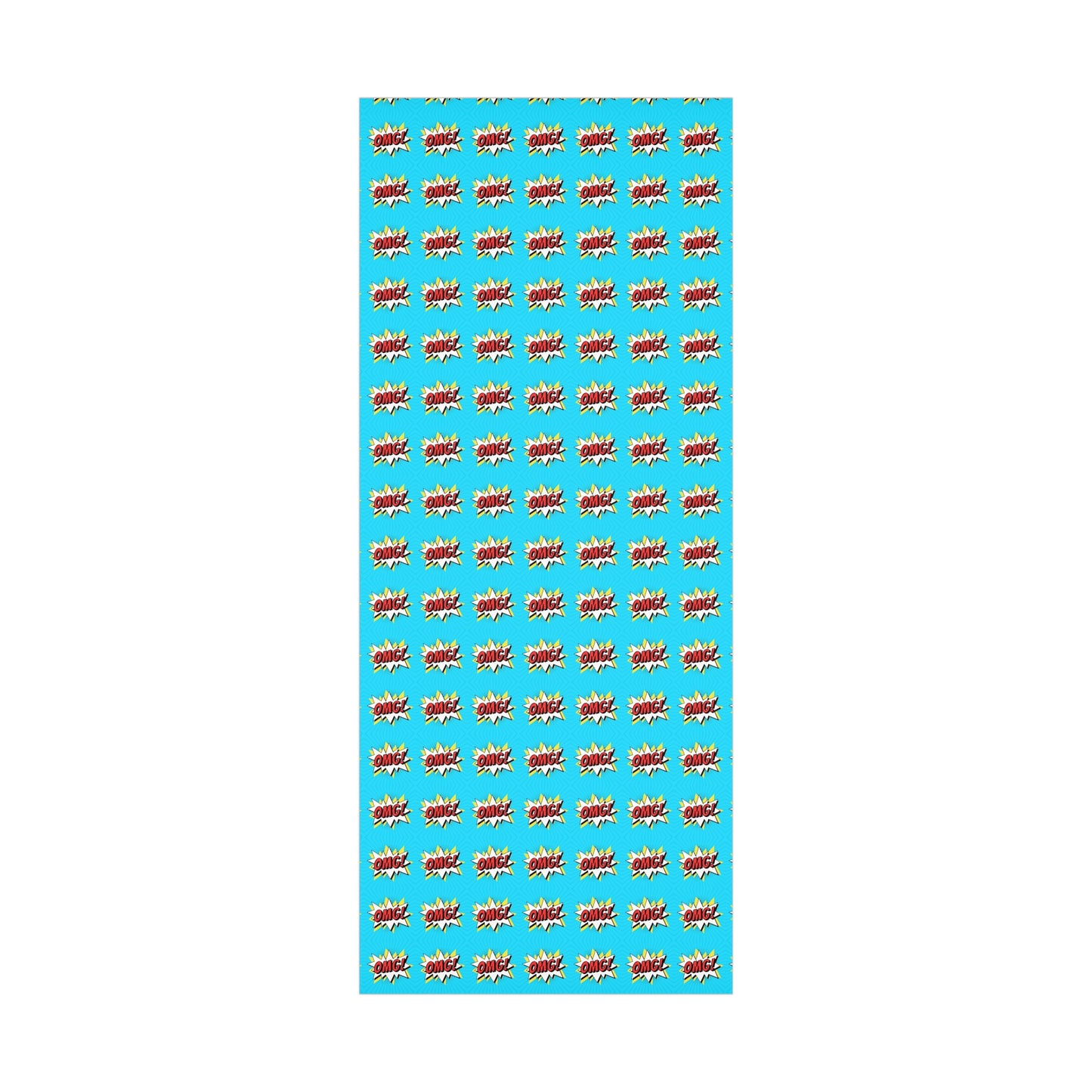 Retro Pop Art Wrapping Paper - OMG! Speech Bubble Design on Bright Blue - Unique Cartoon-Style Gift Wrap