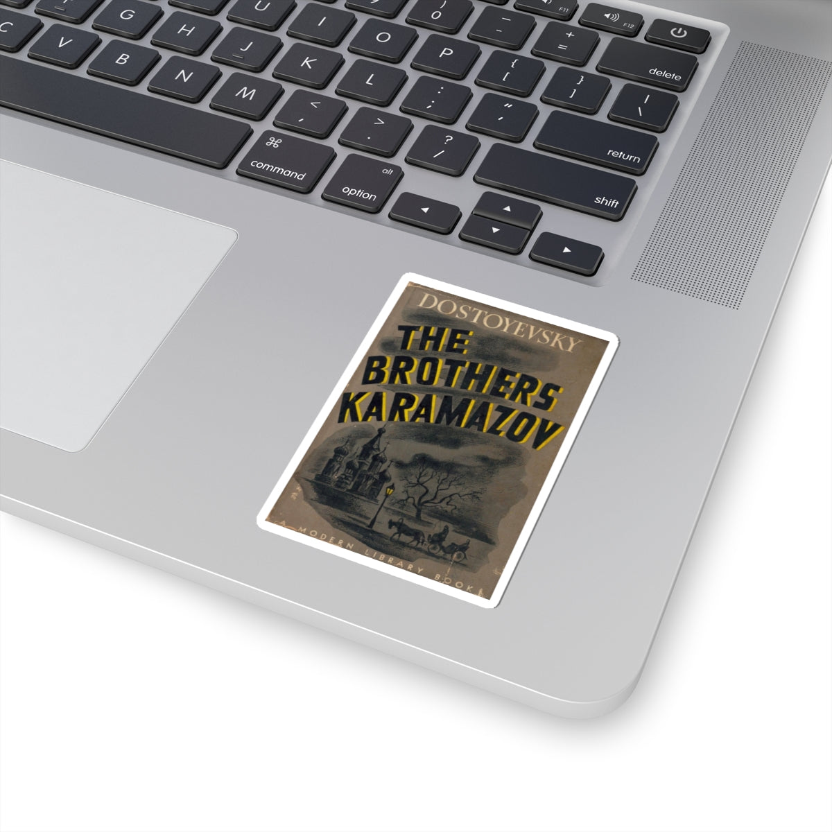 Vintage The Brothers Karamazov Book Cover Decal Sticker, Literary Gift for Literature Lovers, Sticker for Laptop and Water Bottle
