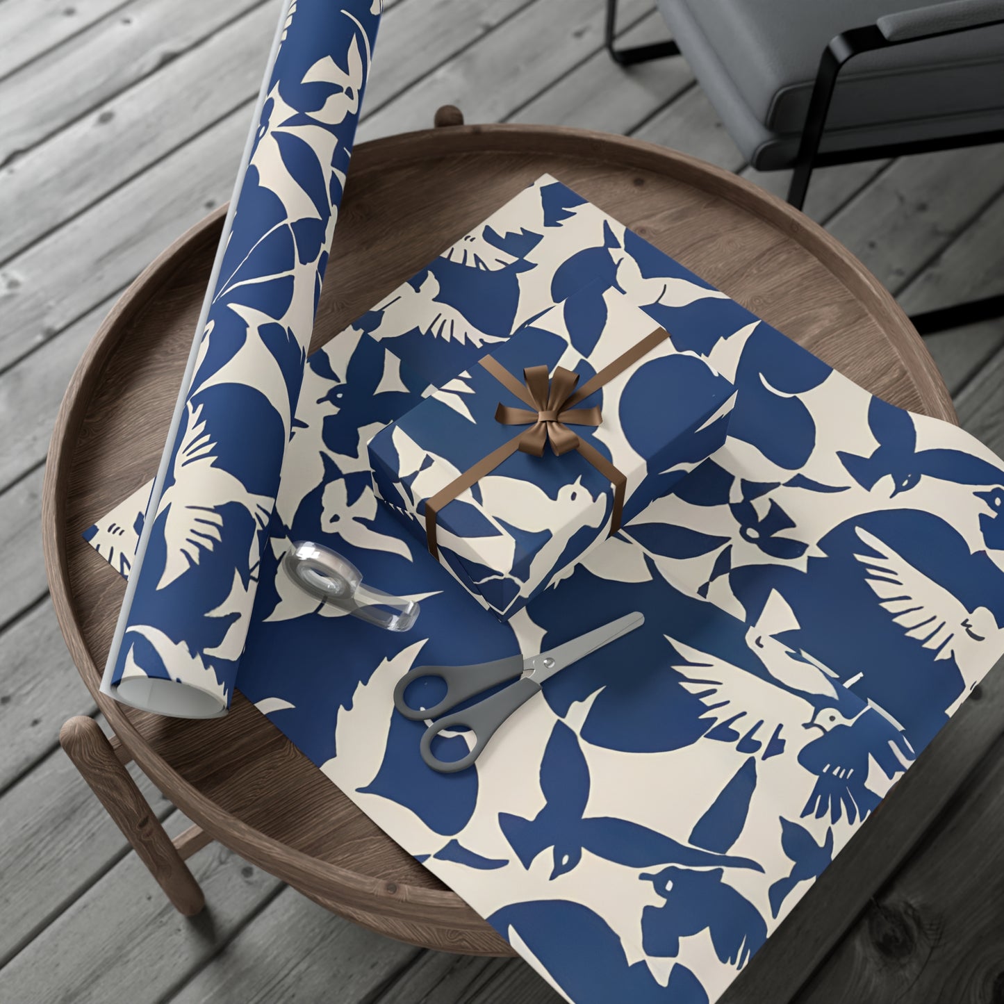 Vintage Pigeon Bird Pattern Gift Wrapping Paper - Elegant Blue and White Design from Rijksmuseum, Classic Gift Wrap - Eco Friendly