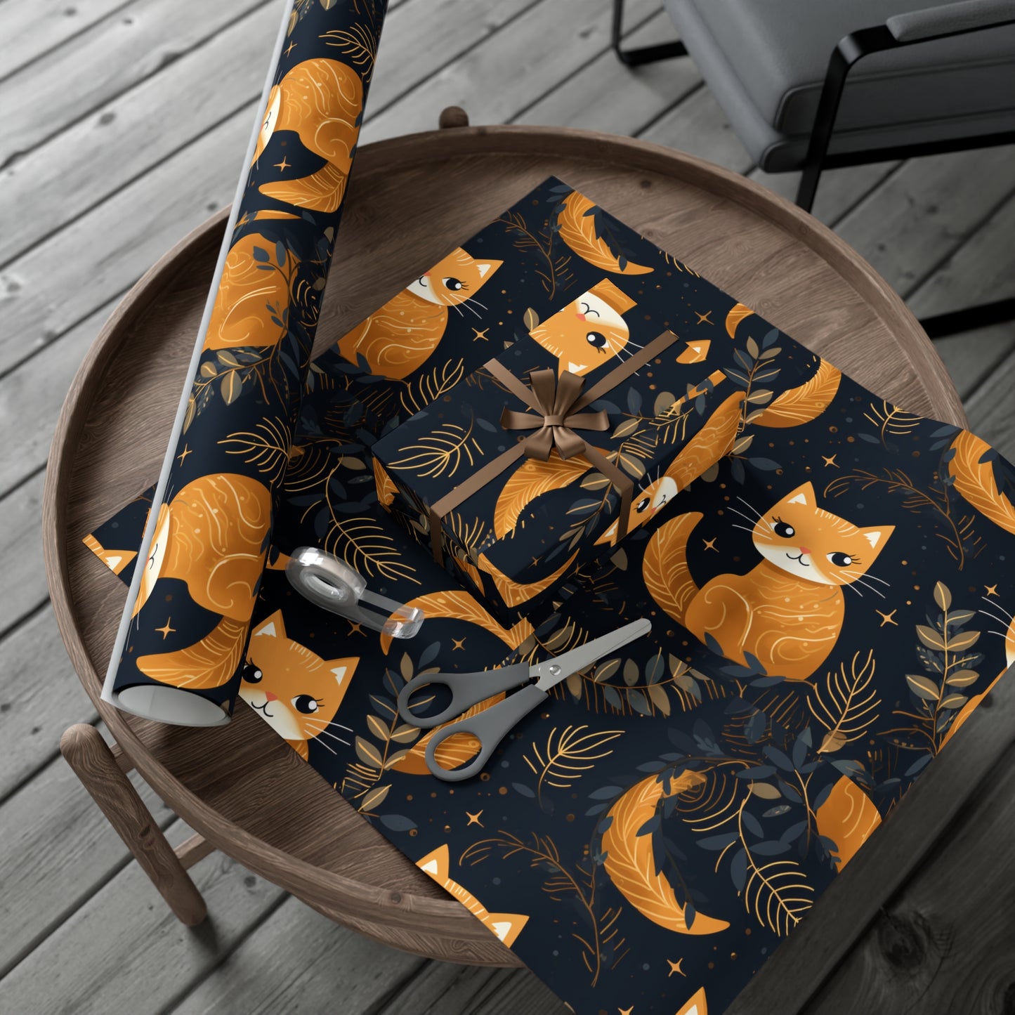 Adorable Cat Illustrated Gift Wrapping Paper - Cute and Vibrant - Eco-Friendly - Perfect for Cat Lovers