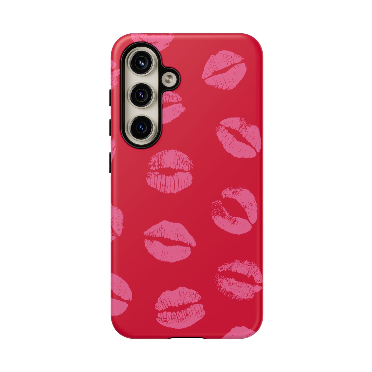 Lipstick Kisses Phone Case, Chic Tough Case for iPhone, Pixel, Galaxy, Stylish Gift for Girlfriend