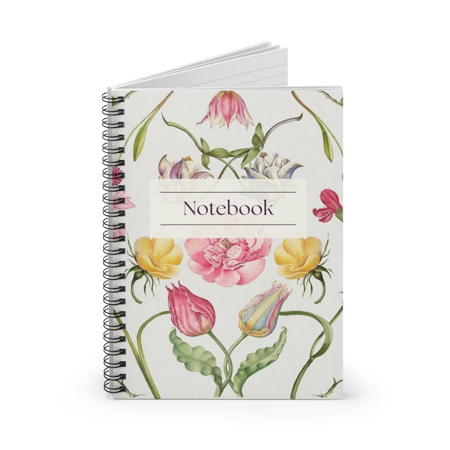 Vintage Wildflowers Notebook - Hoefnagel and Bocskay Calligraphy Art - Ideal Gift for Her, Valentines and Stationery Lovers