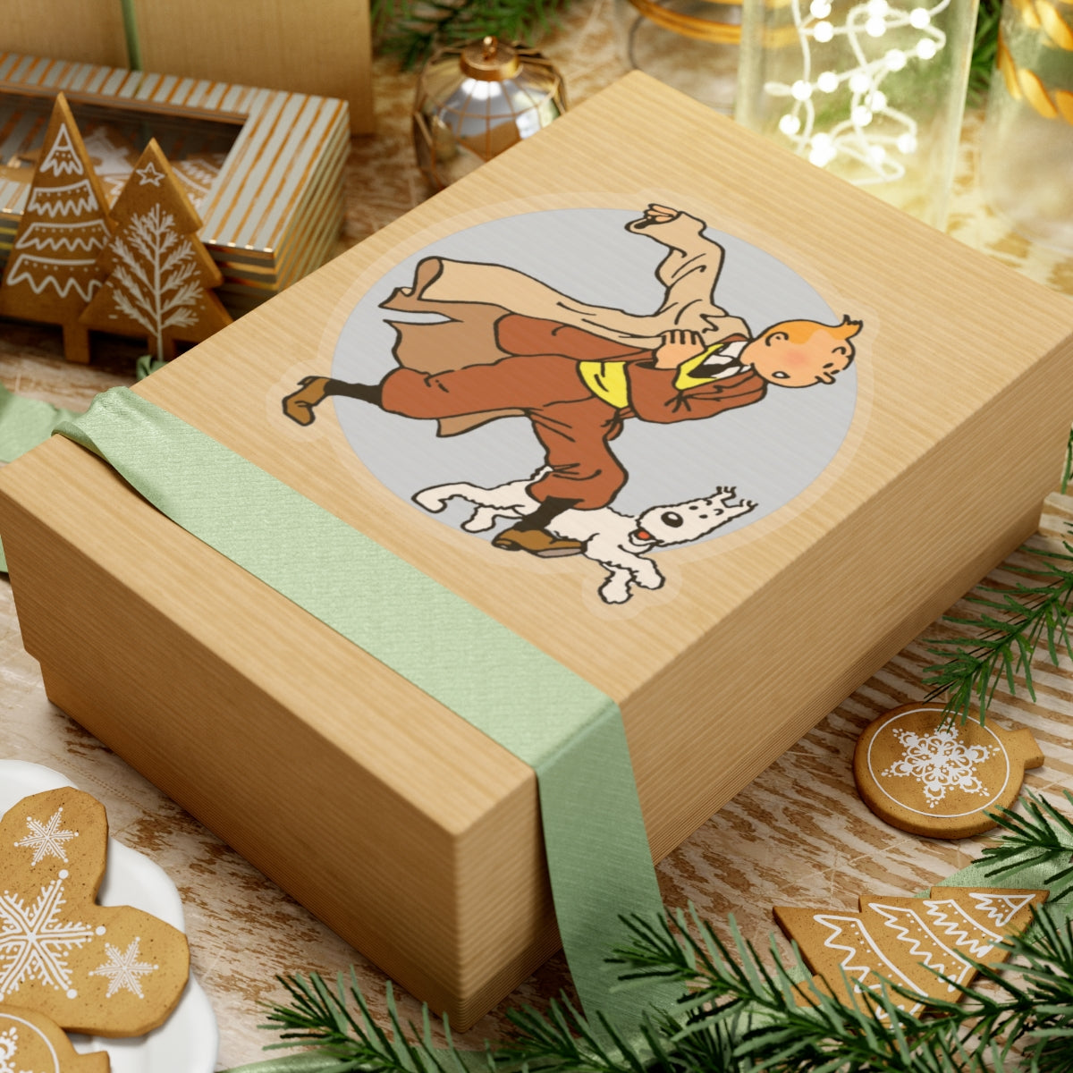 Adventures of Tintin Sticker, Retro Nostalgic Vibe, Fans of Classic TV Series, Action Manga, Tintin and Snowy Dog Design