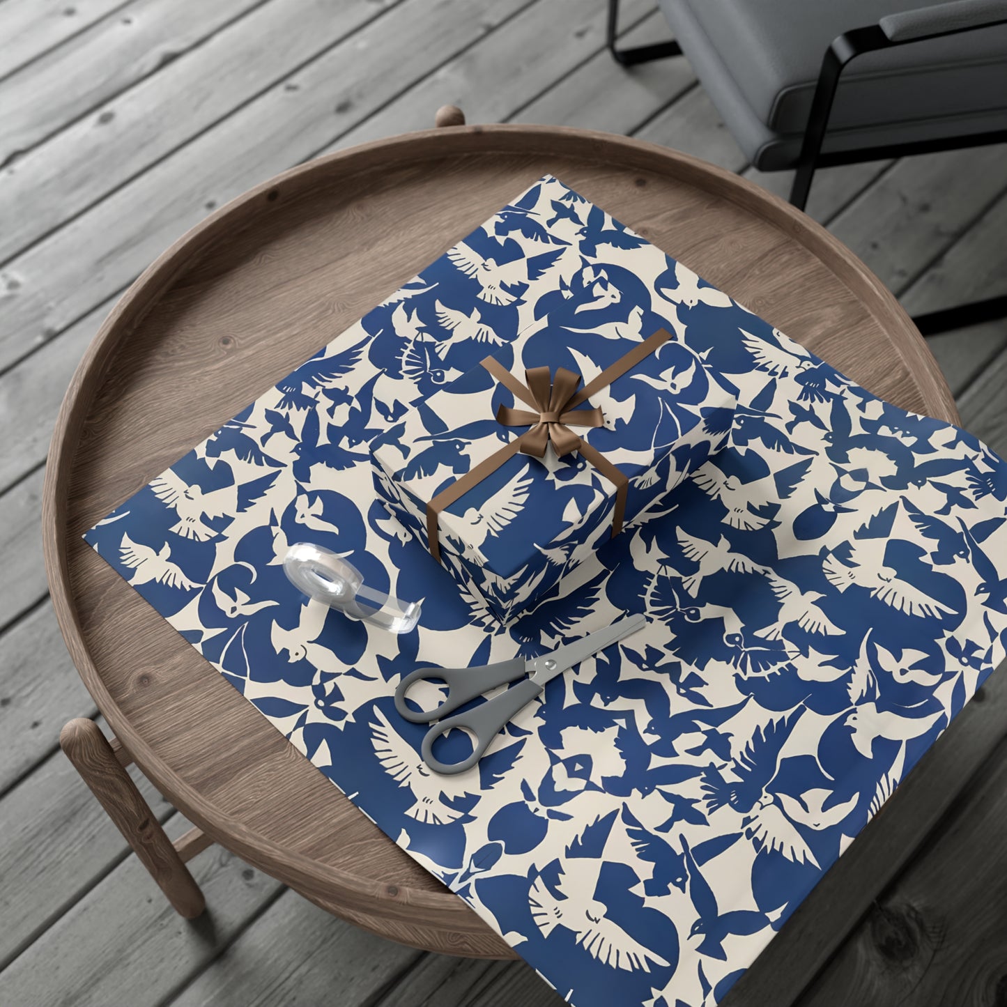 Vintage Pigeon Bird Pattern Gift Wrapping Paper - Elegant Blue and White Design from Rijksmuseum, Classic Gift Wrap - Eco Friendly