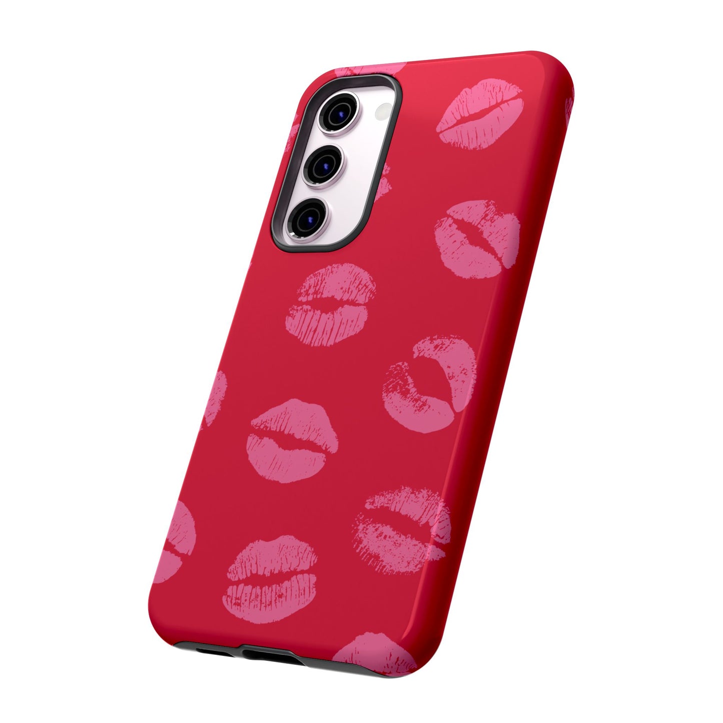 Lipstick Kisses Phone Case, Chic Tough Case for iPhone, Pixel, Galaxy, Stylish Gift for Girlfriend