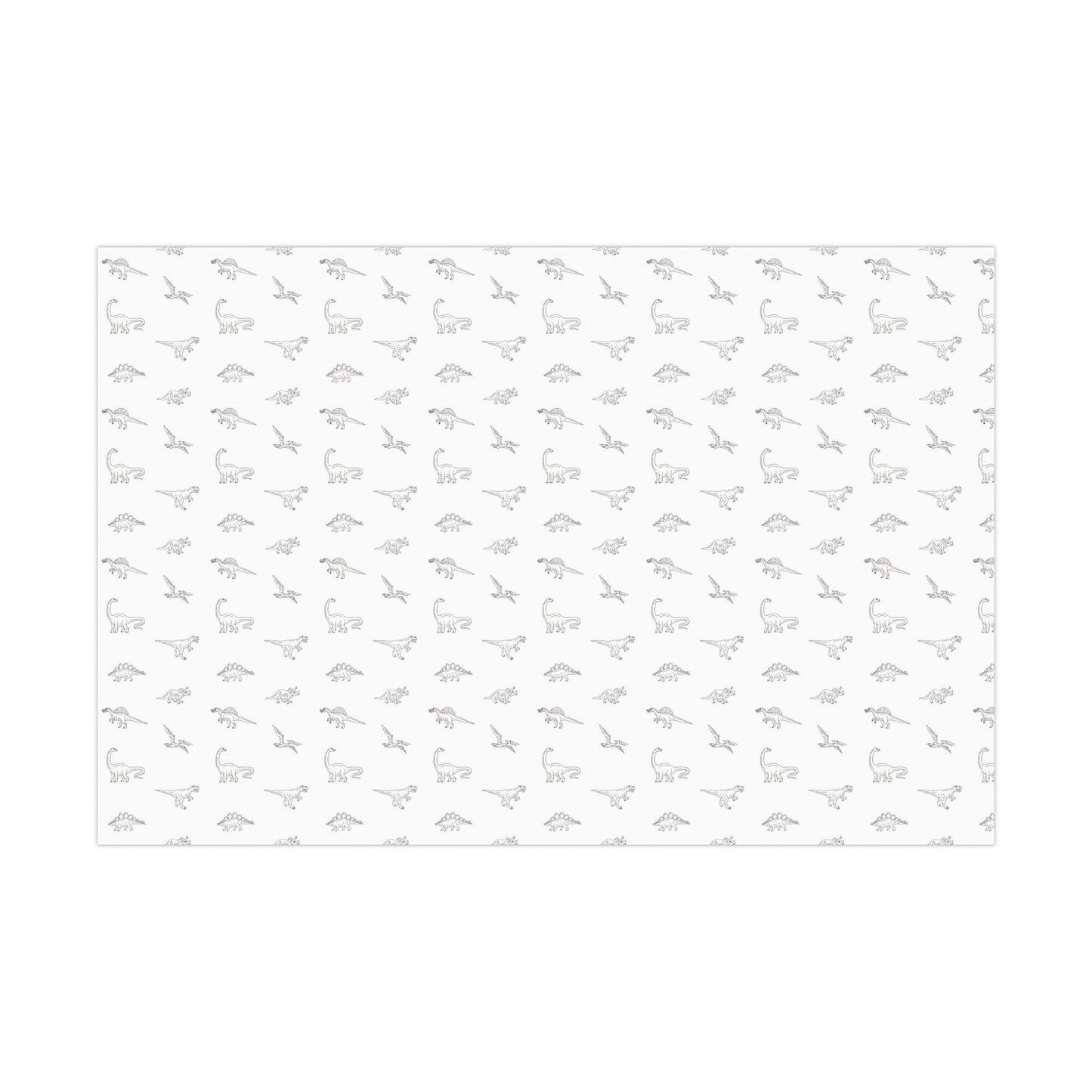 Dinosaur Themed Gift Wrap - Minimalist White Design - Versatile Wrapping Paper for Birthdays, Newborns and More