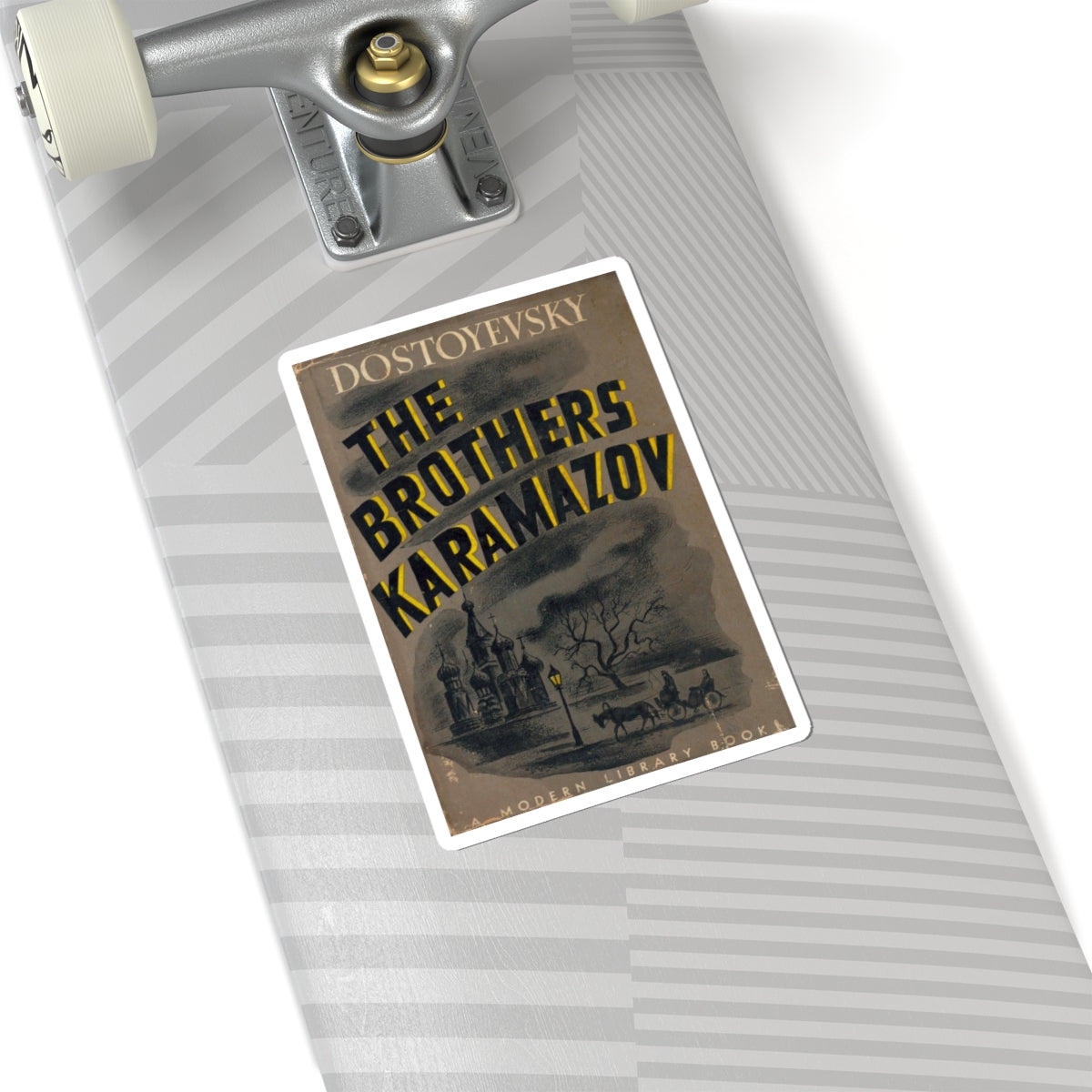 Vintage The Brothers Karamazov Book Cover Decal Sticker, Literary Gift for Literature Lovers, Sticker for Laptop and Water Bottle