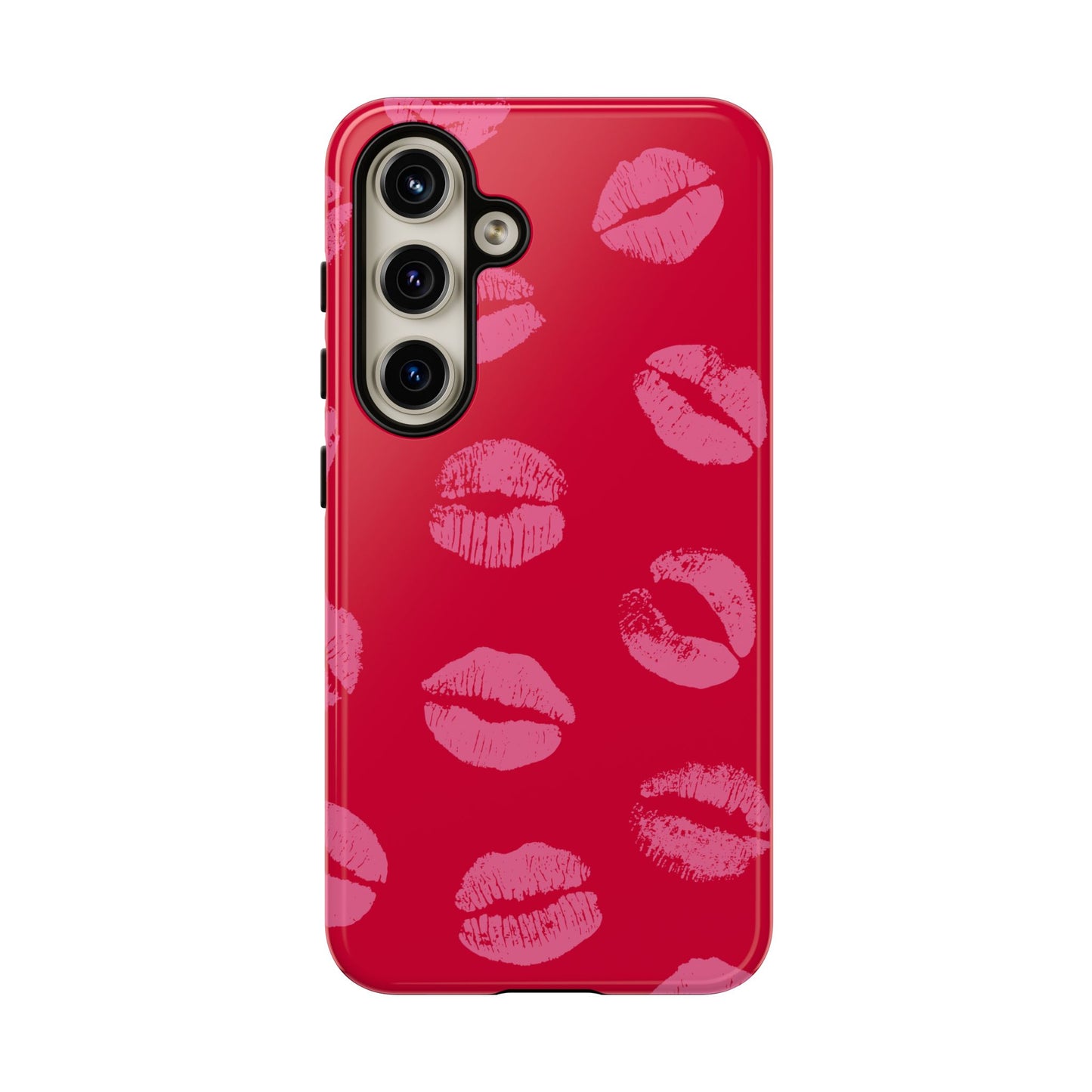 Lipstick Kisses Phone Case, Chic Tough Case for iPhone, Pixel, Galaxy, Stylish Gift for Girlfriend