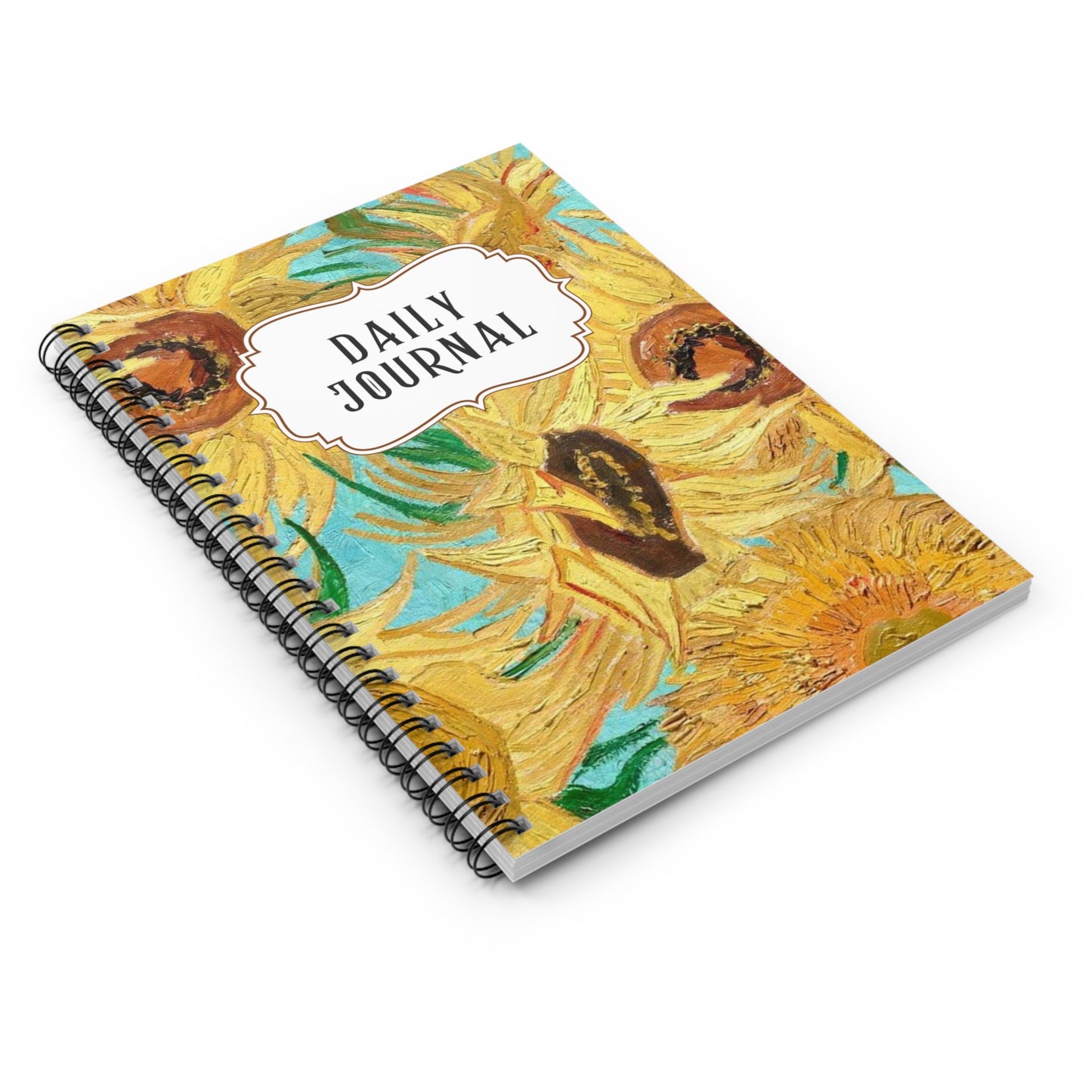 Notebook, Vincent Van Gogh Sunflowers, Artistic Spiral Journal for Daily Inspiration