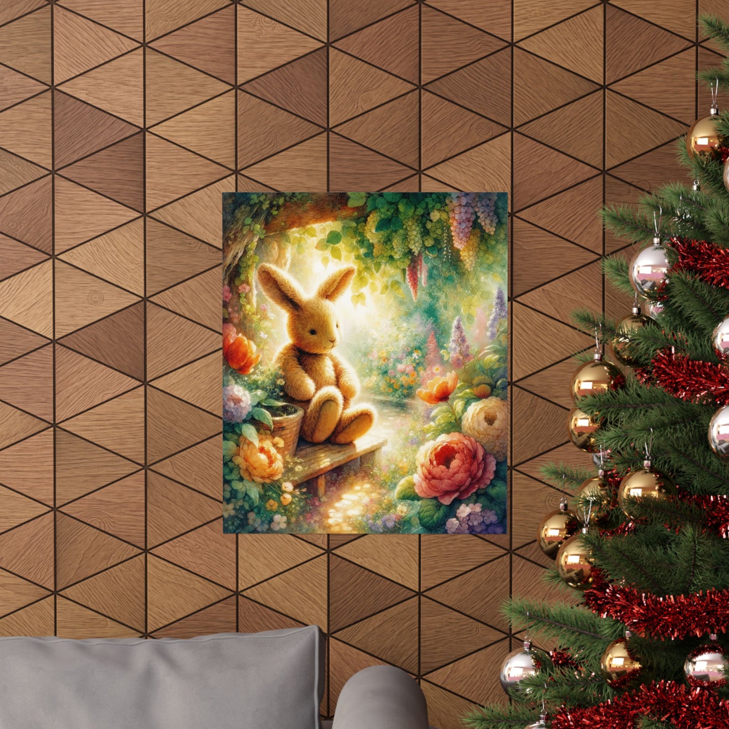 Art Print Inspired by The Velveteen Rabbit Book, Stuffed Bunny Illustration, Children Literature Poster, Ideal for Kid's Room Decor