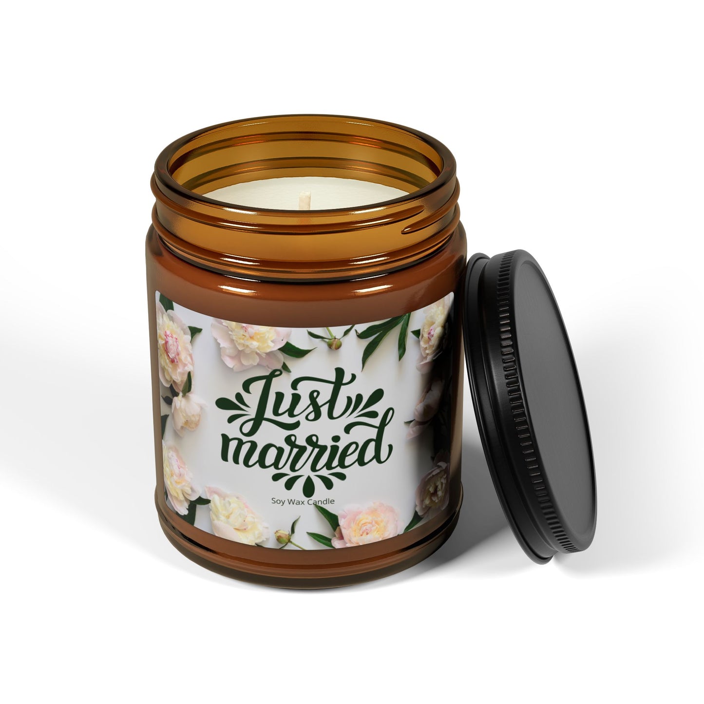 Soy Candle, Just Married, Scented Jar, Wedding Gift, Home Decor, Anniversary Present, Aromatherapy