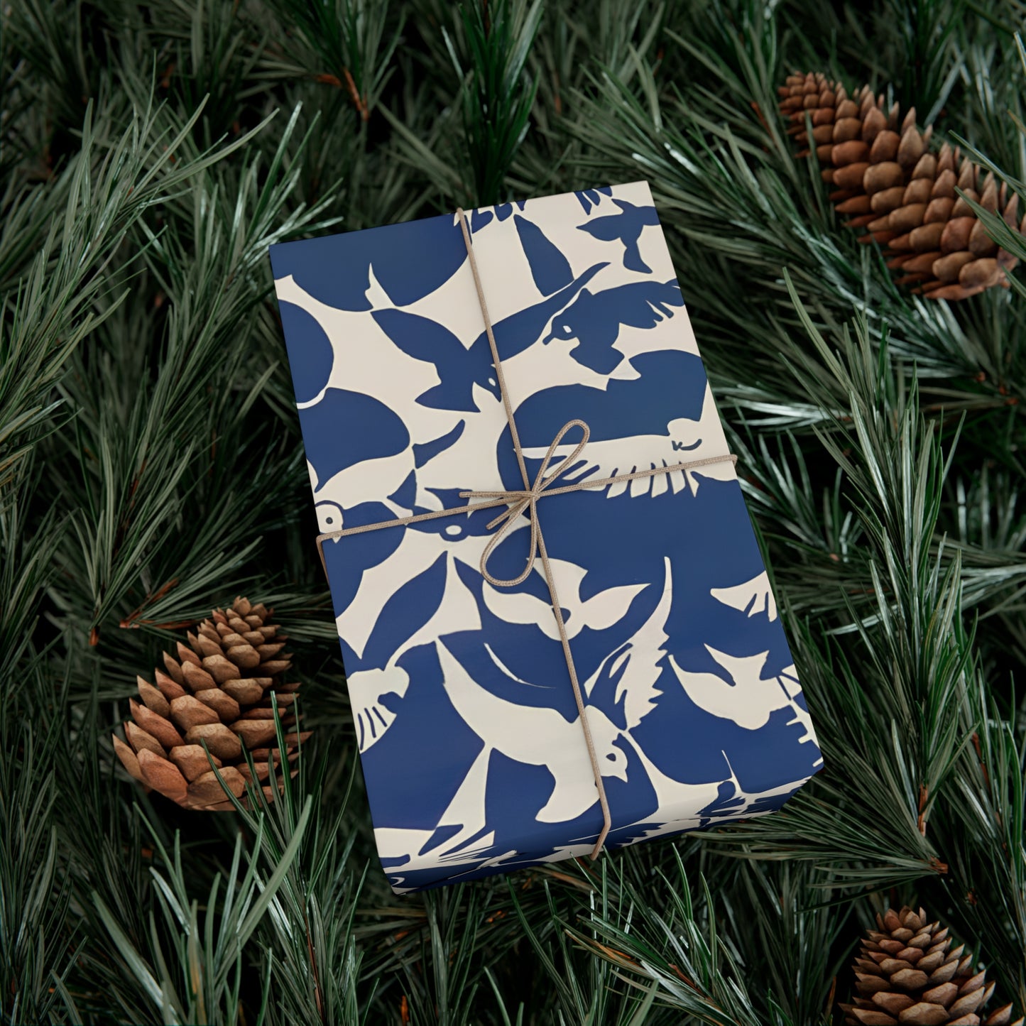 Vintage Pigeon Bird Pattern Gift Wrapping Paper - Elegant Blue and White Design from Rijksmuseum, Classic Gift Wrap - Eco Friendly