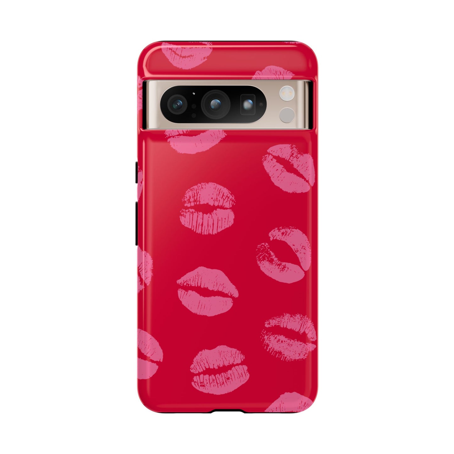 Lipstick Kisses Phone Case, Chic Tough Case for iPhone, Pixel, Galaxy, Stylish Gift for Girlfriend