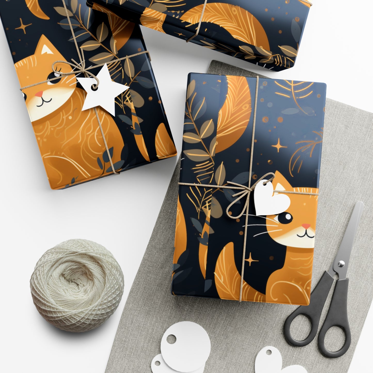 Adorable Cat Illustrated Gift Wrapping Paper - Cute and Vibrant - Eco-Friendly - Perfect for Cat Lovers