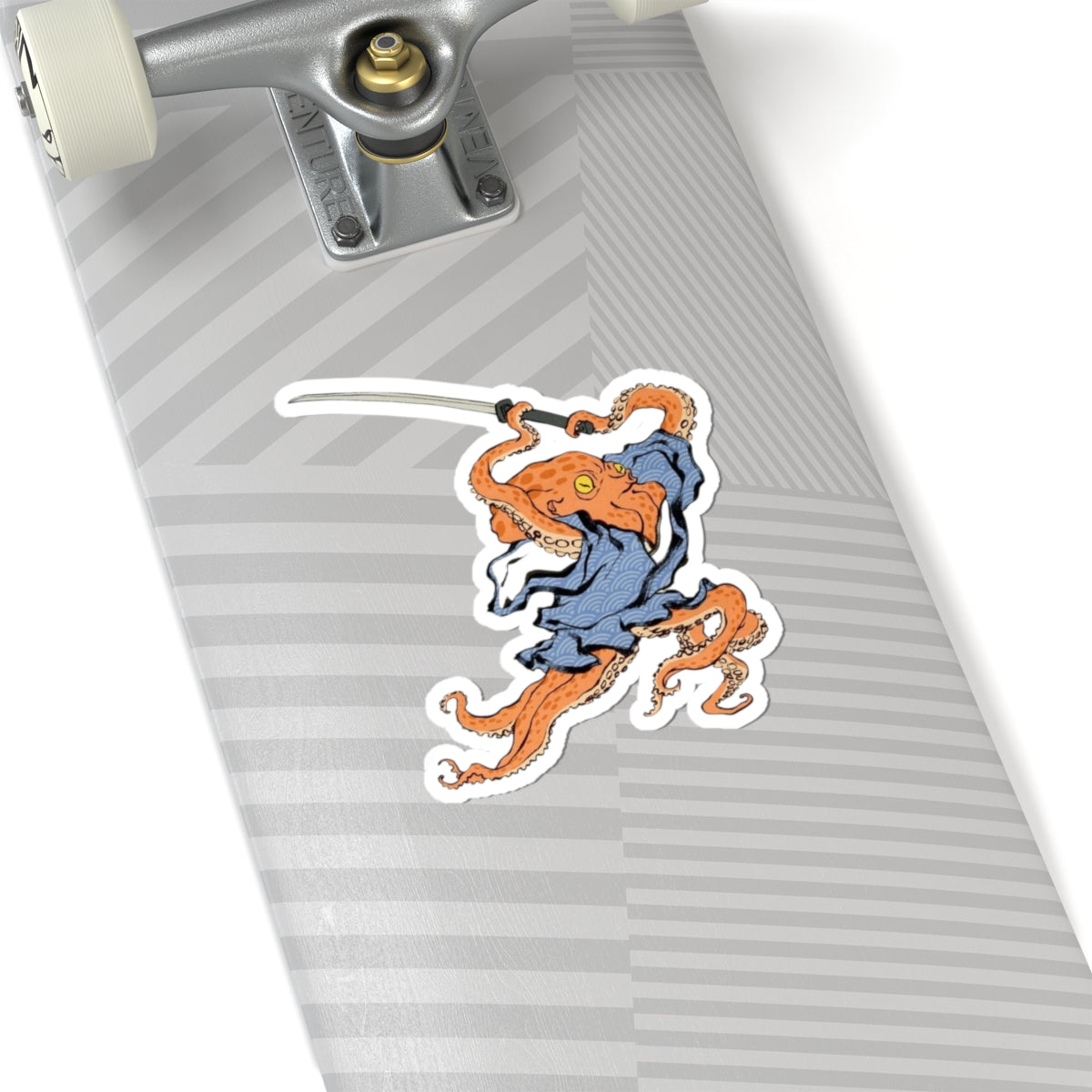 Octopus Duelist Samurai Kiss-Cut Stickers, Japanese Art Vinyl Laptop Decals, Planner Scrapbook Funny Unique Decor