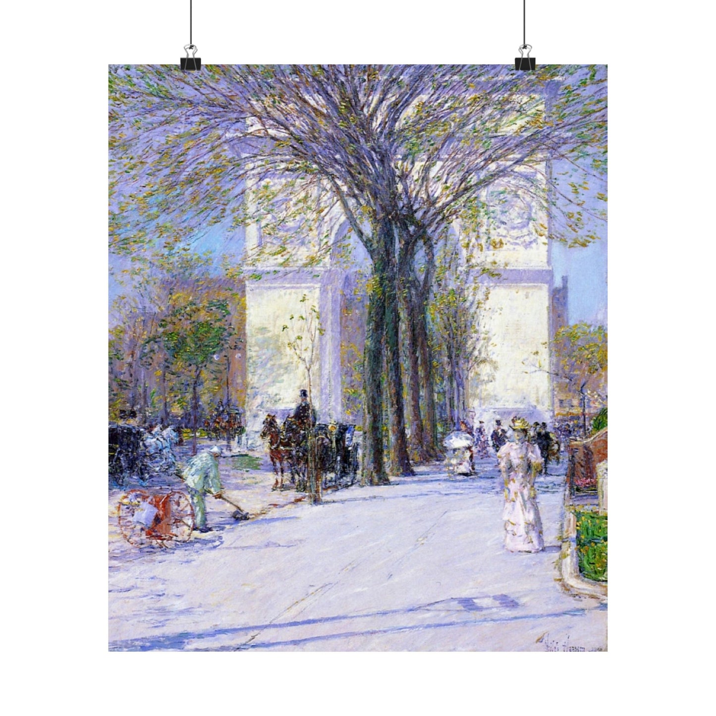 Washington Arch, Spring by Childe Hassam, Impressionist Cityscape Art Print, Classic American Artwork Poster, Great Gift to Loved Ones