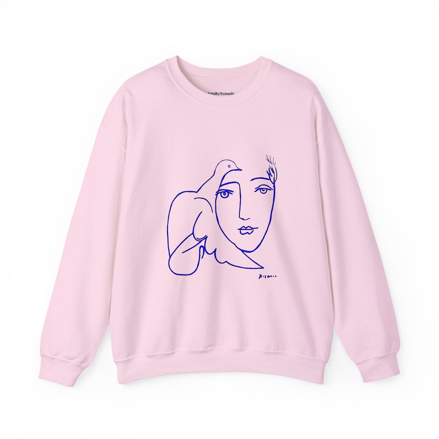 Picasso's Dove Sketch Sweatshirt, Abstract Face Line Art, Unisex Crewneck, Famous, Comfort Colors, Warm Apparel, Unique Style