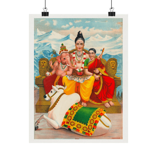 Vintage Shri Shankara Shiva Print, Hindu God Illustration, Religious Poster for Home Decor, Wall Art Gift