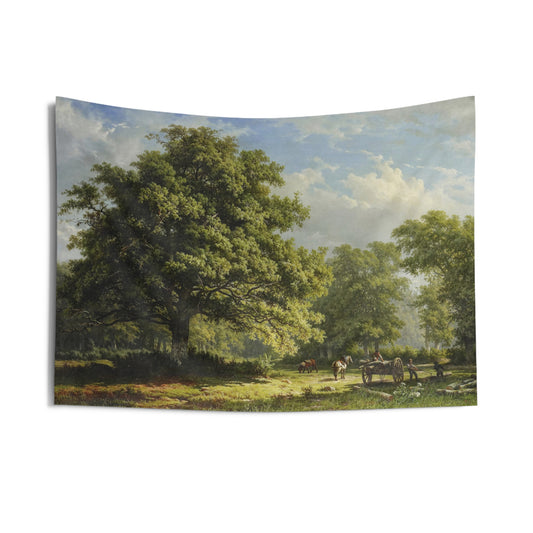 Landscape Tapestry, The Bentheim Forest by George Andries Roth, Lush Nature Wall Hanging, Vibrant Polyester Art Decor