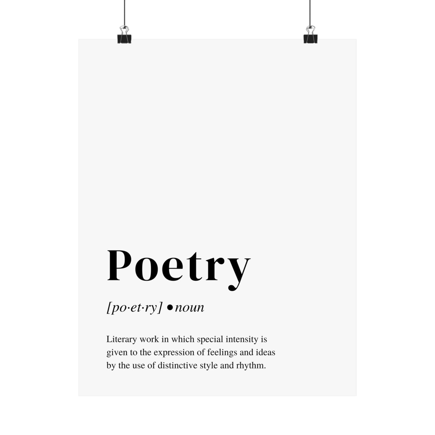 Poetry Definition Poster, Perfect Art Print Gift for Poets and Poetry Lovers