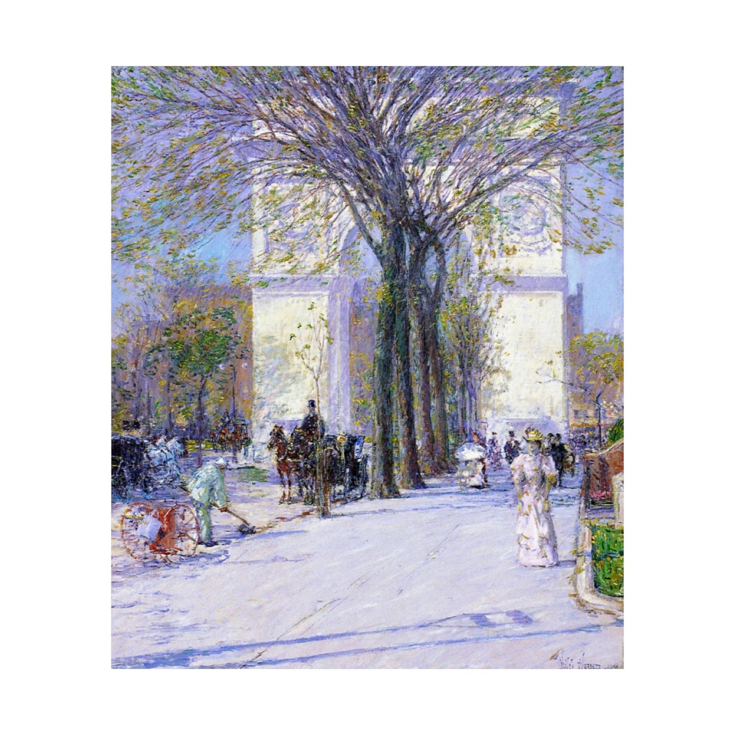 Washington Arch, Spring by Childe Hassam, Impressionist Cityscape Art Print, Classic American Artwork Poster, Great Gift to Loved Ones