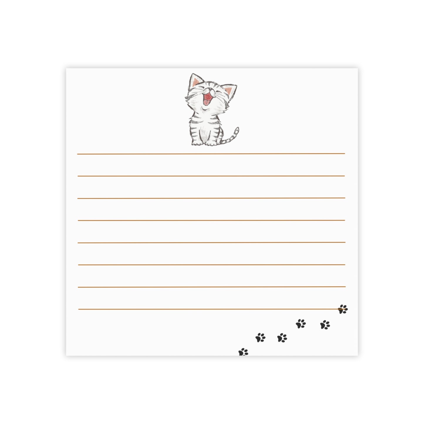 Laughing Kitten Post-It Note Pad - Cute Kitty Memo Pad